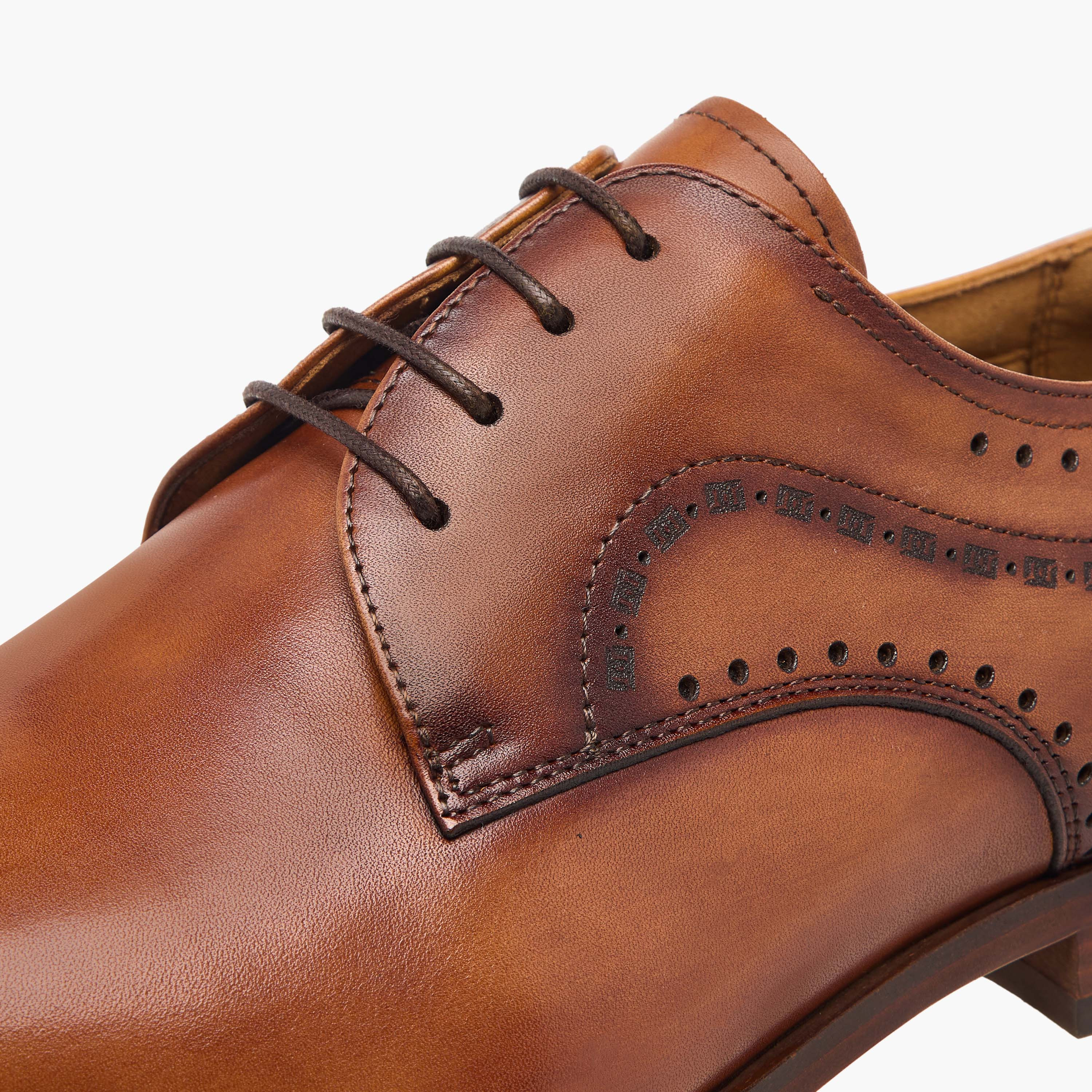 Duchini Men's Leather Cutout Detail Derby Shoes with Lace-Up Closure-men-shoes-formalshoes-image-4