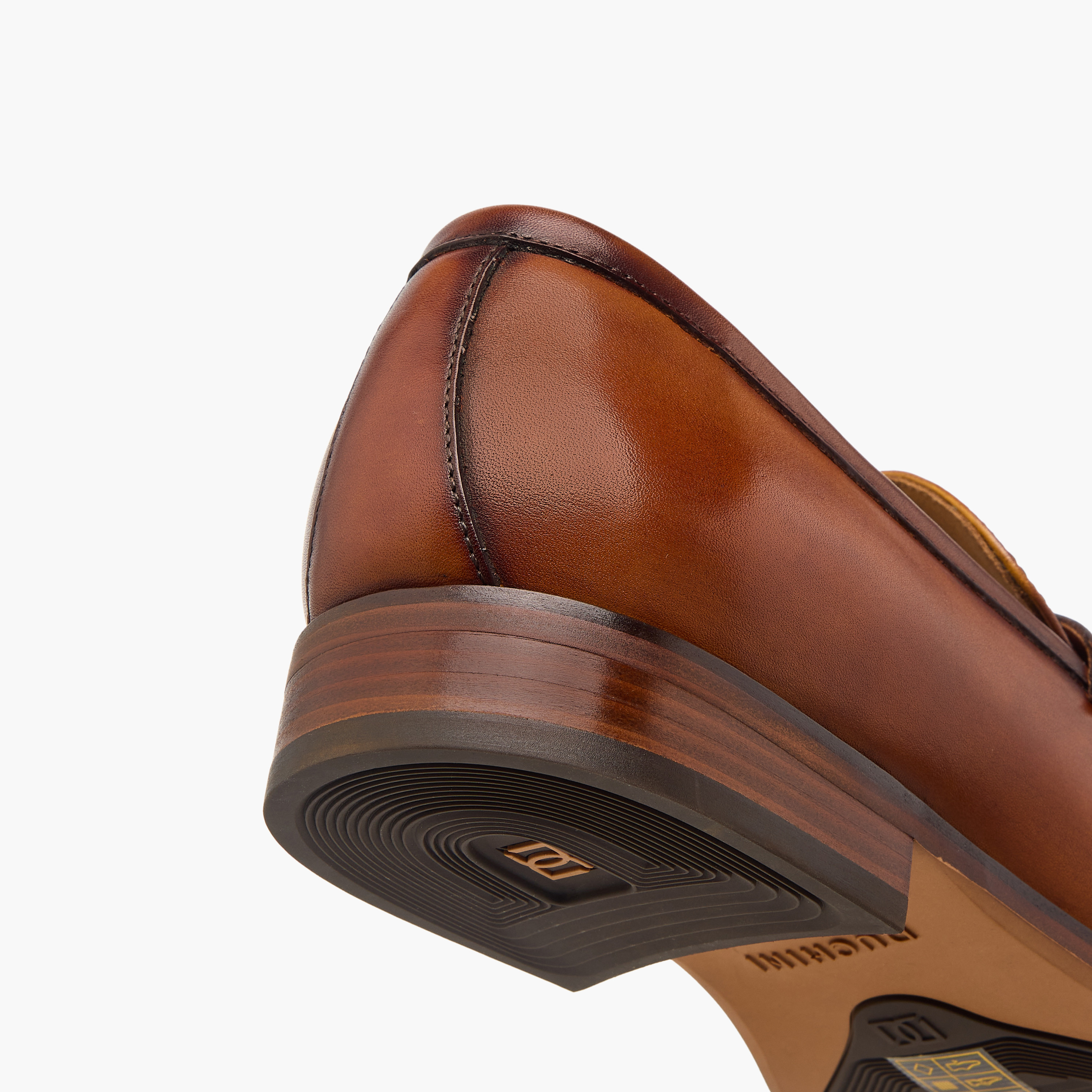 Duchini Men's Leather Textured Slip-On Loafers with Metal Accent-men-shoes-formalshoes-image-5
