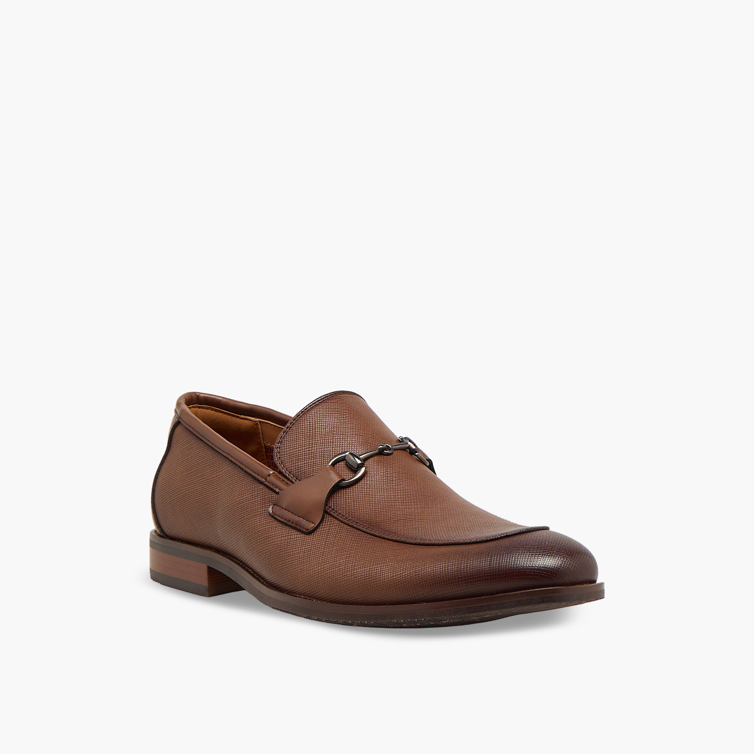 Duchini Men Metal Accent Leather Loafers-men-shoes-formalshoes-image-2