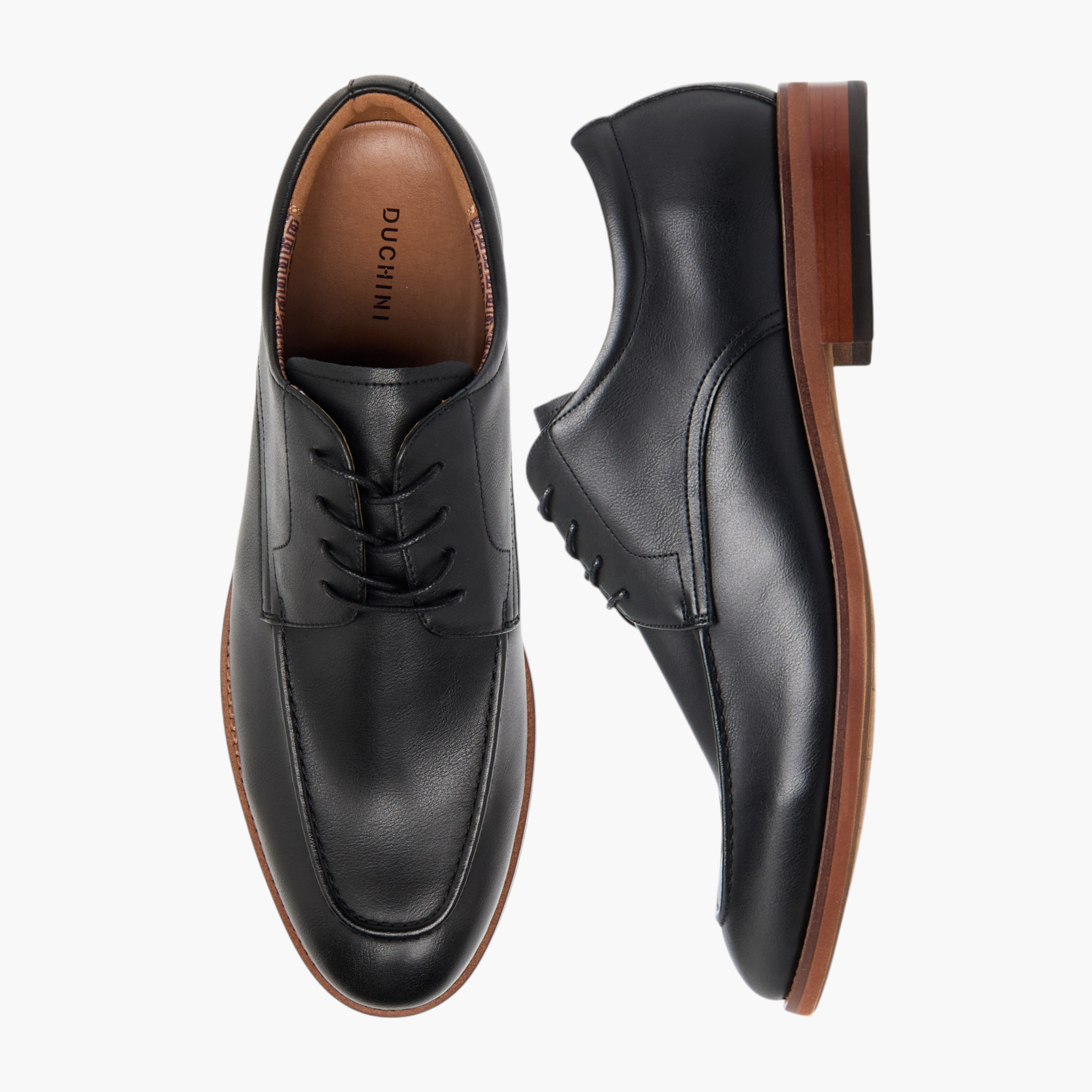 Duchini Men's Solid Derby Shoes with Lace-Up Closure-men-shoes-formalshoes-image-6
