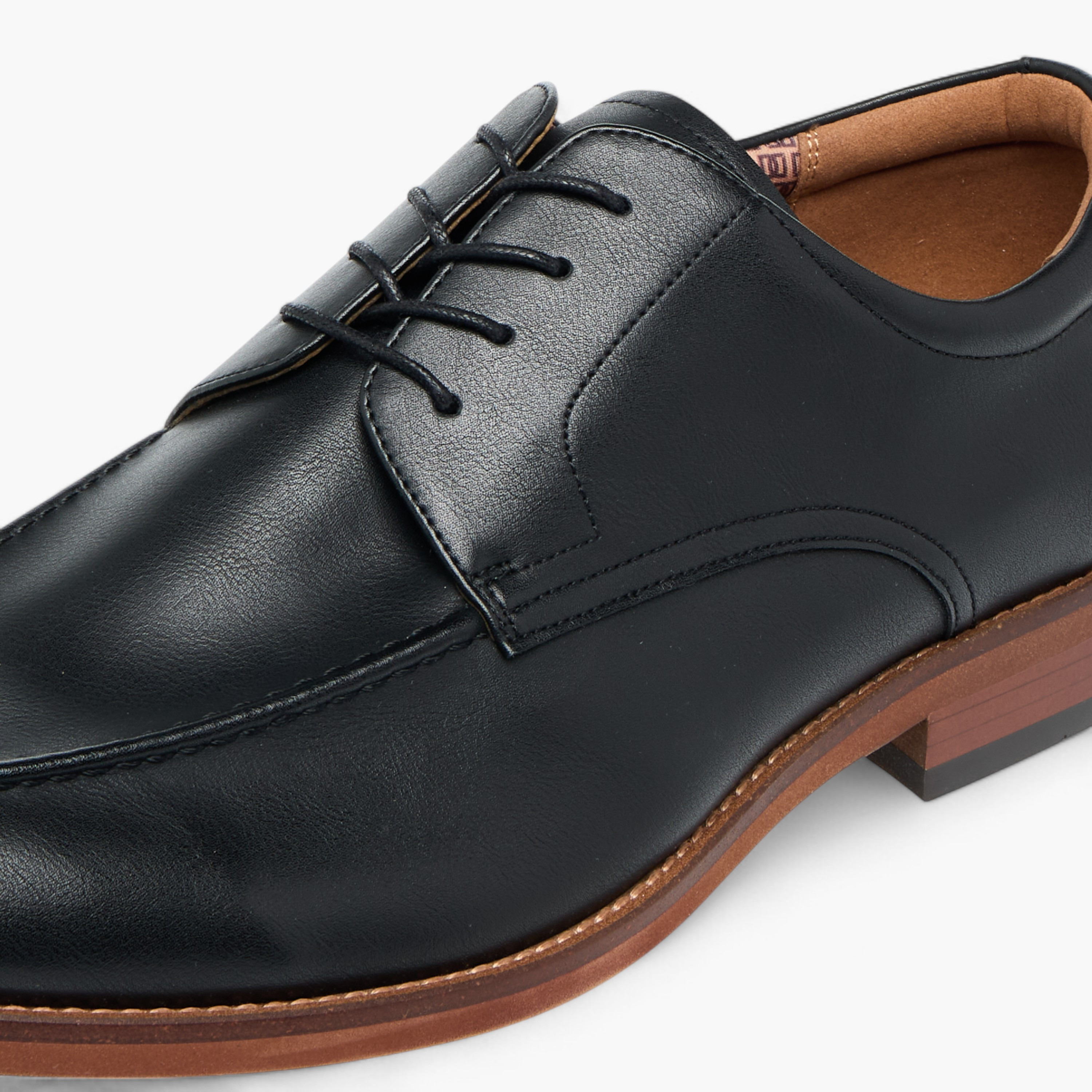 Duchini Men's Solid Derby Shoes with Lace-Up Closure-men-shoes-formalshoes-image-9