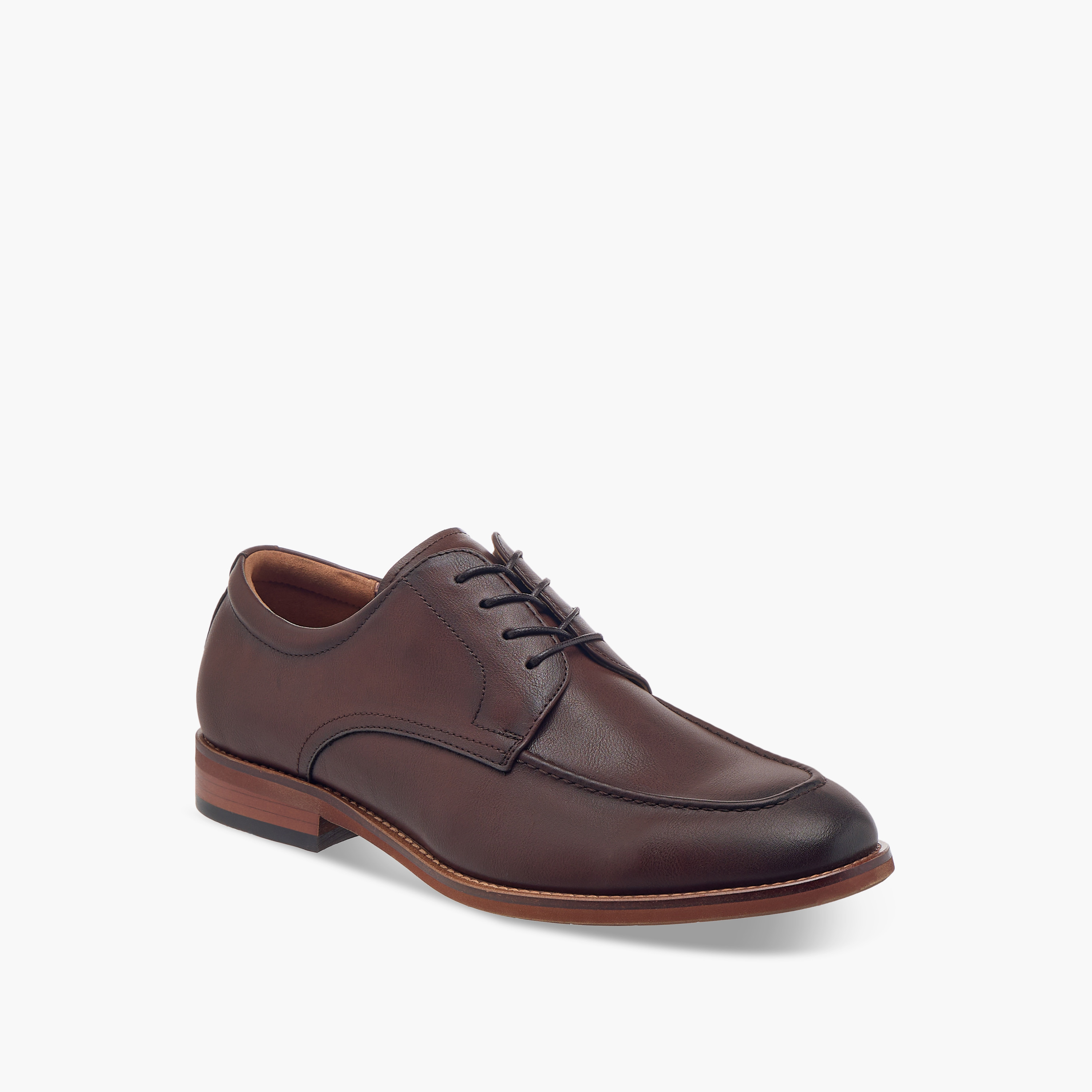 Duchini Men's Solid Derby Shoes with Lace-Up Closure-men-shoes-formalshoes-image-2