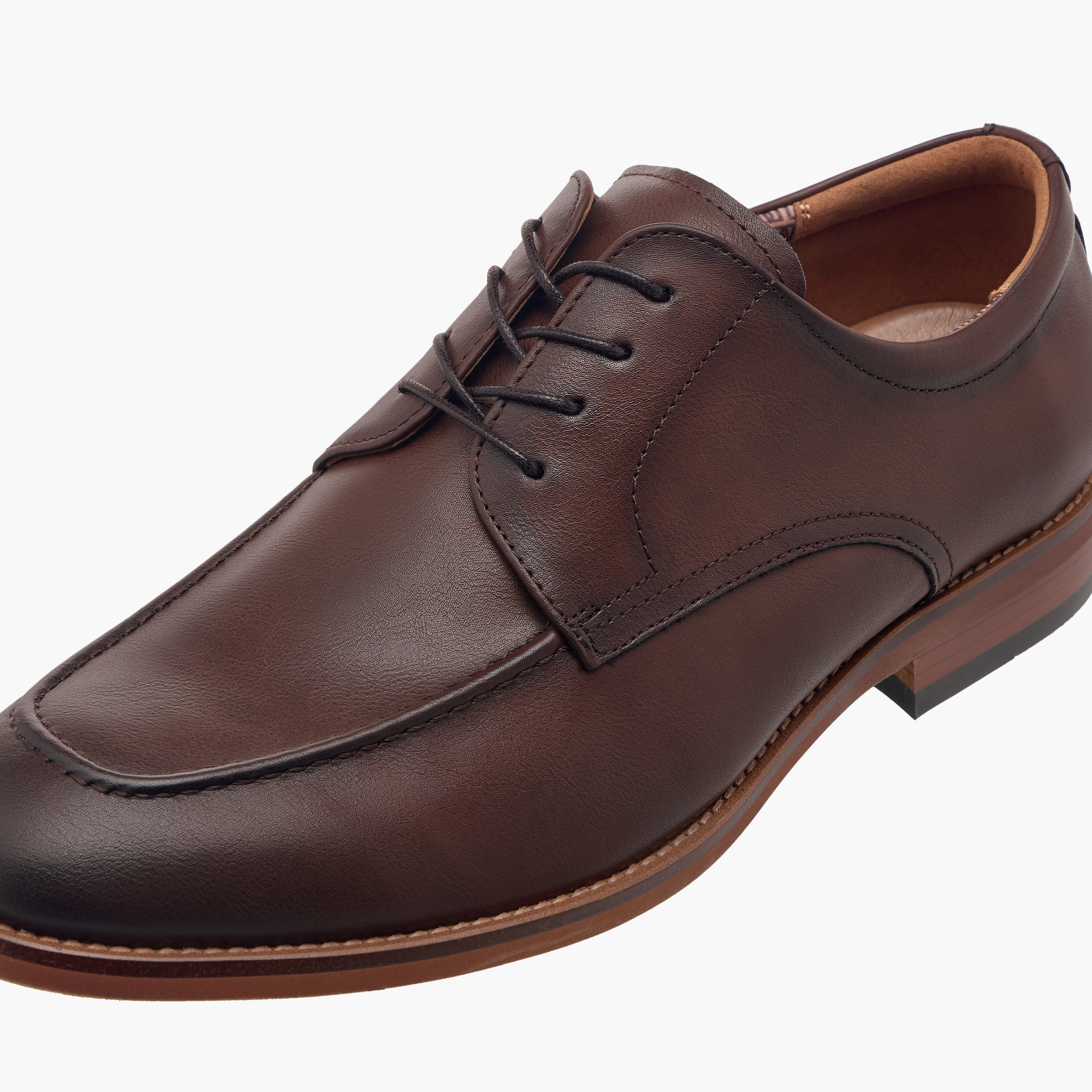 Duchini Men's Solid Derby Shoes with Lace-Up Closure-men-shoes-formalshoes-image-4