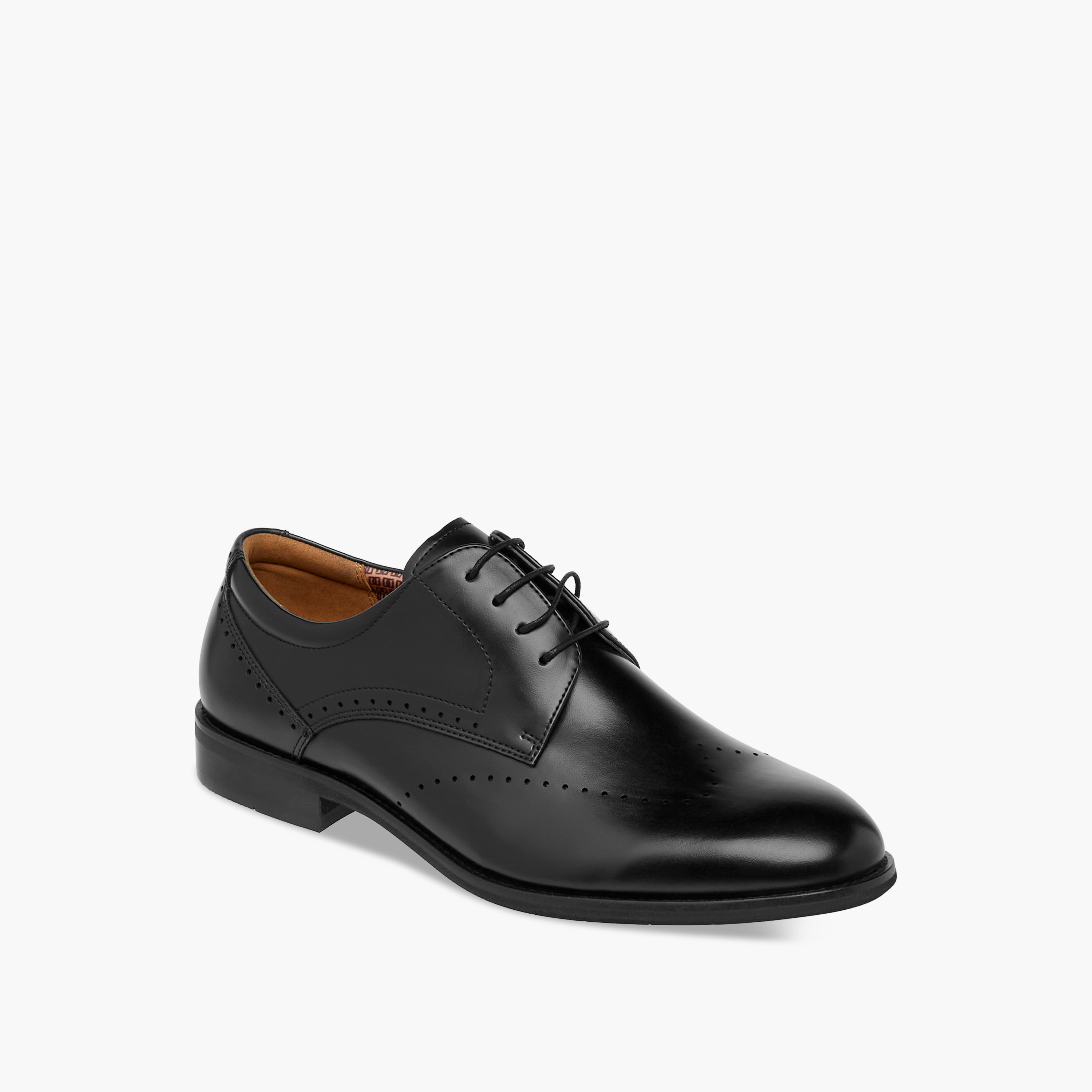Duchini Men's Cutout Detail Lace-Up Derby Shoes-men-shoes-formalshoes-image-2