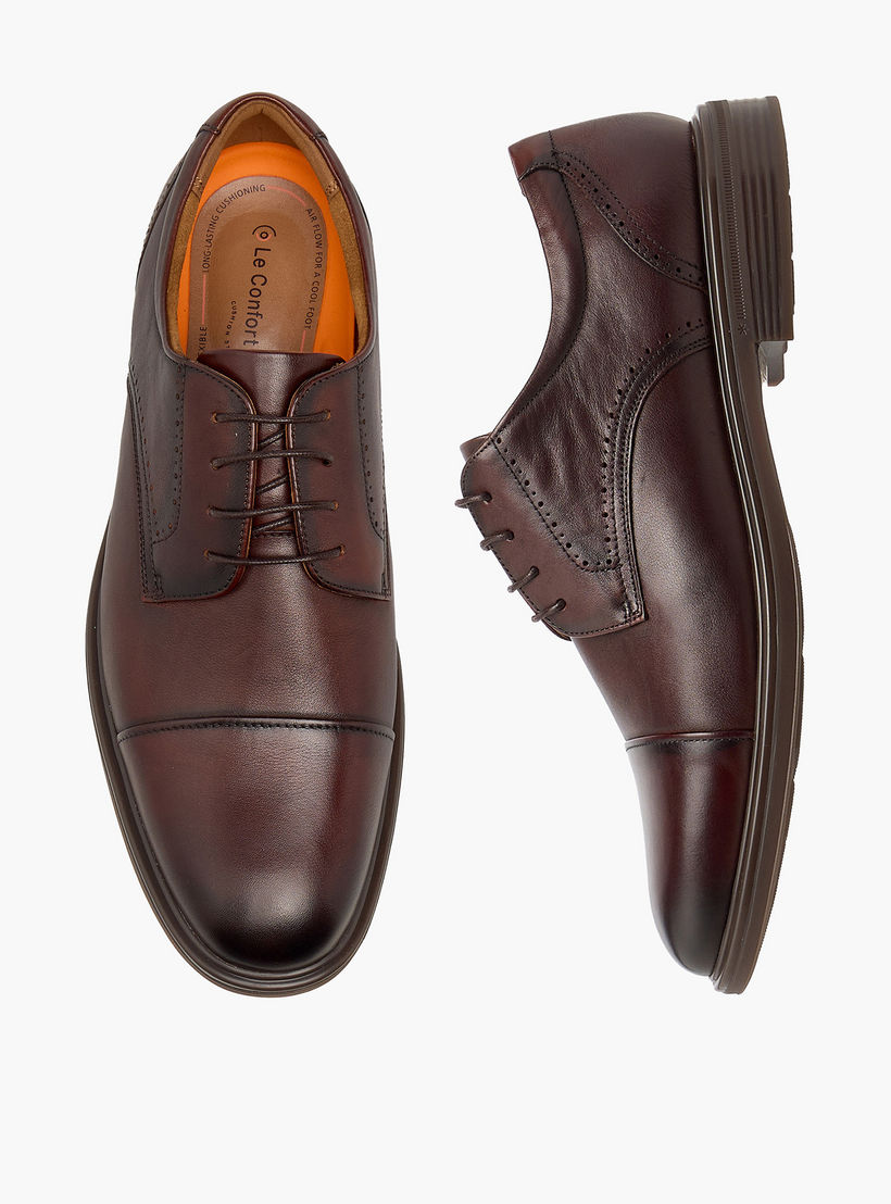 حذاء ديربي جلد طبيعي برباط للرجال من لو كونفور-men-shoes-formalshoes-image-1