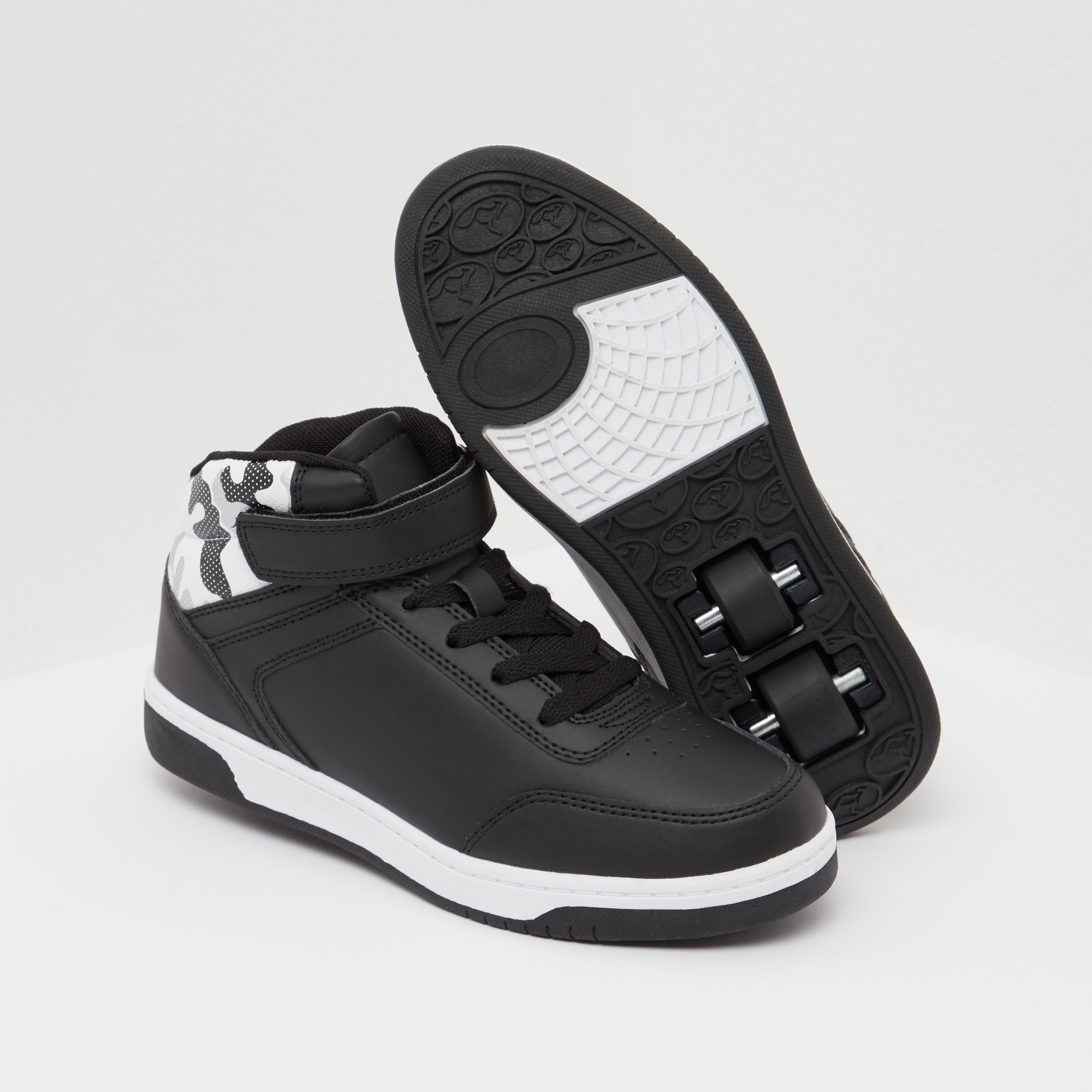 Camouflage Print High Cut Roller Skates Sneakers-boys-shoes-loafers-image-9