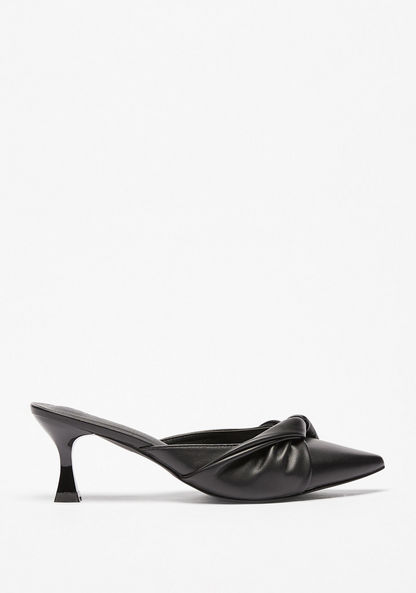 Celeste Women's Knot Detail Slip-On Shoes with Stiletto Heels-Women%27s Heel Shoes-image-0