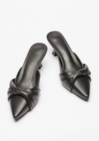 Celeste Women's Knot Detail Slip-On Shoes with Stiletto Heels-Women%27s Heel Shoes-image-1