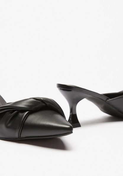 Celeste Women's Knot Detail Slip-On Shoes with Stiletto Heels-Women%27s Heel Shoes-image-2