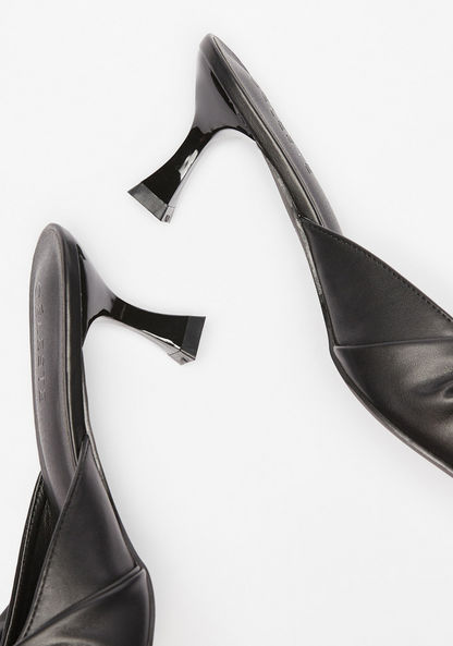 Celeste Women's Knot Detail Slip-On Shoes with Stiletto Heels-Women%27s Heel Shoes-image-3