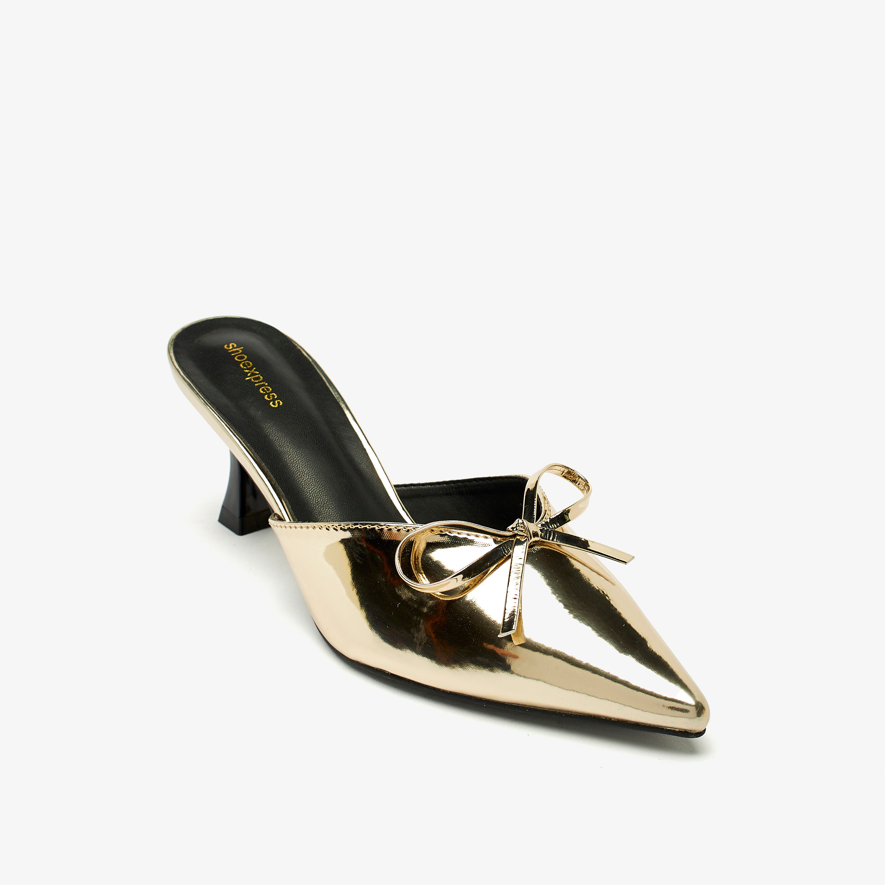 حذاء ميول ميتاليك بفيونكة وكعب صغير-women-shoes-heels-image-1