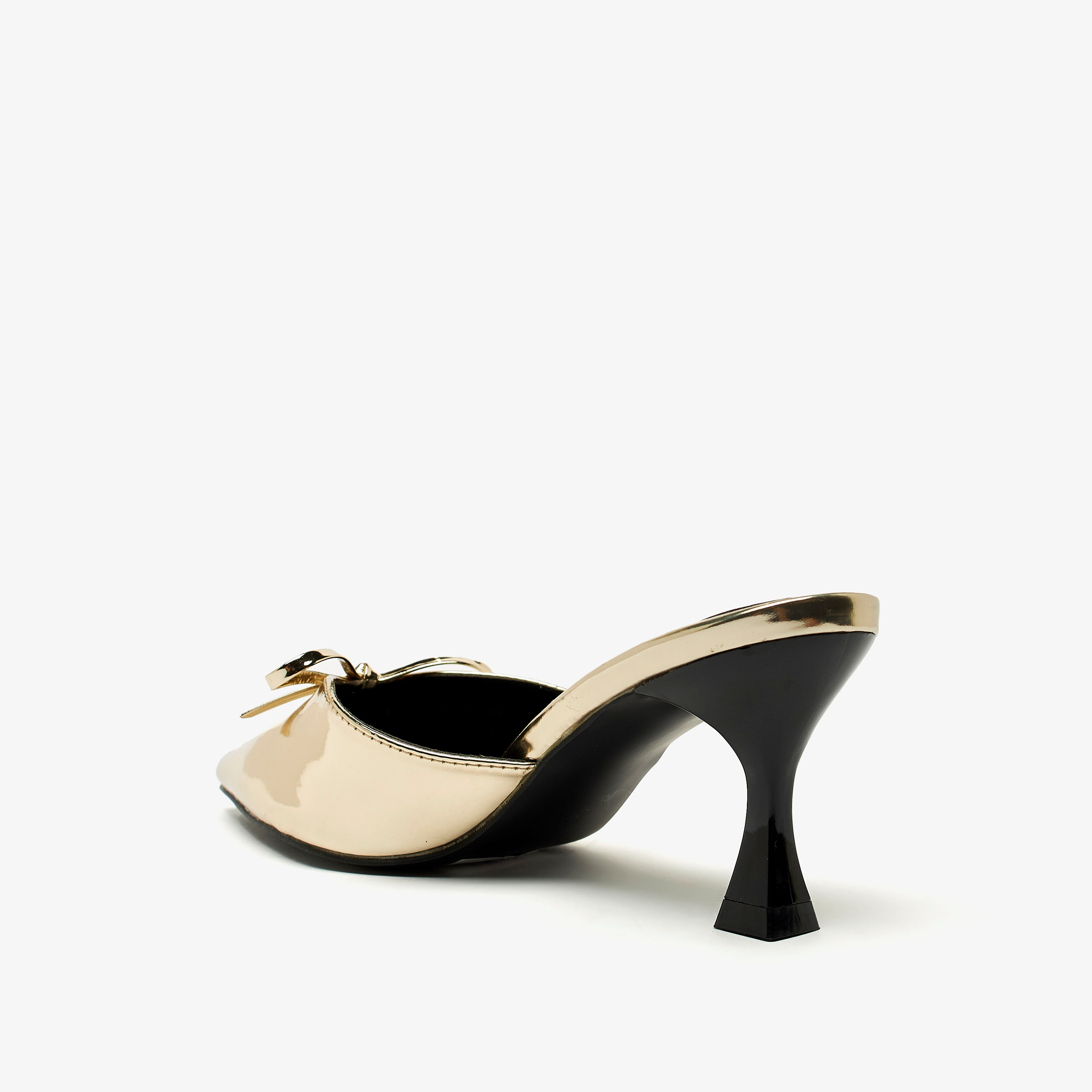 حذاء ميول ميتاليك بفيونكة وكعب صغير-women-shoes-heels-image-2
