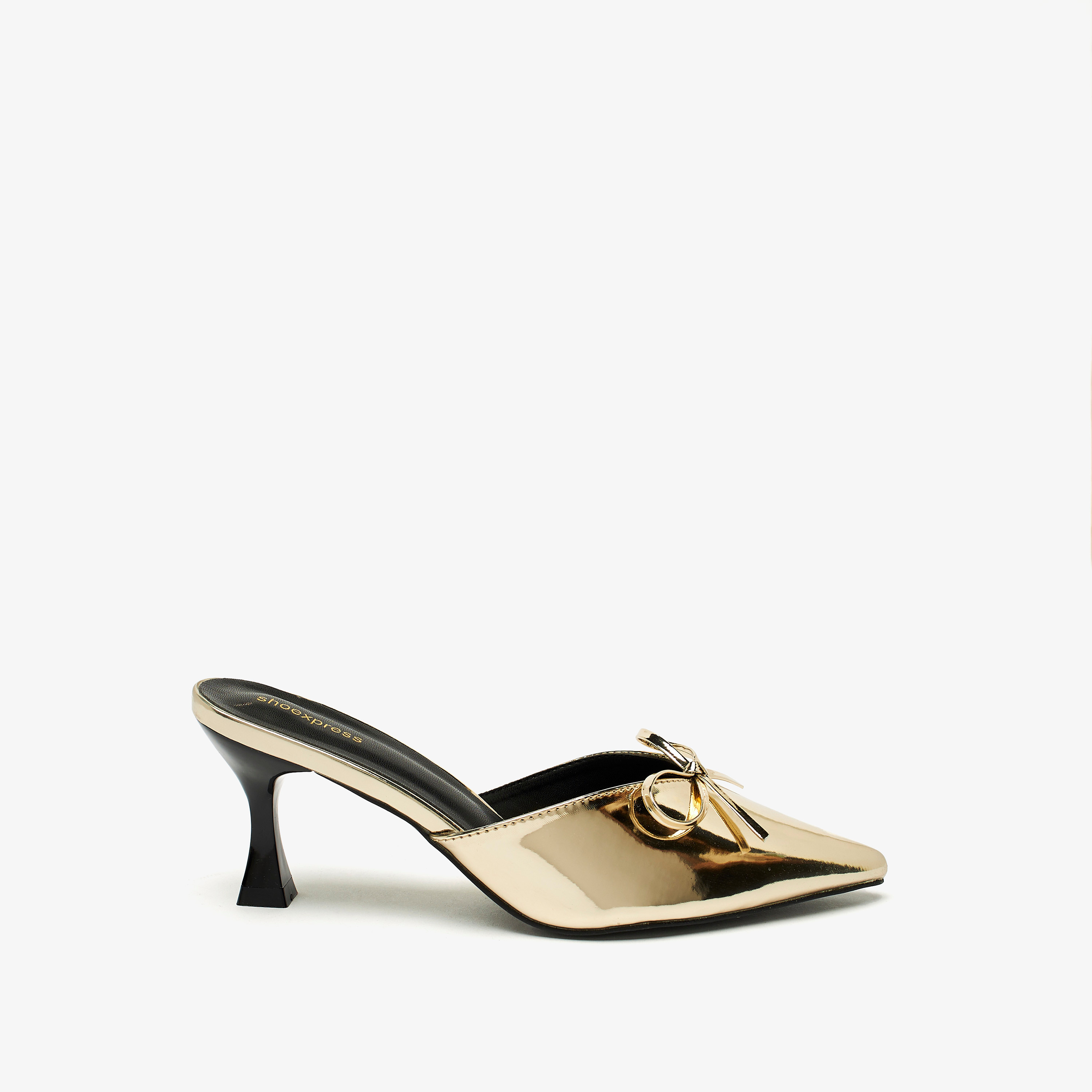 حذاء ميول ميتاليك بفيونكة وكعب صغير-women-shoes-heels-image-3
