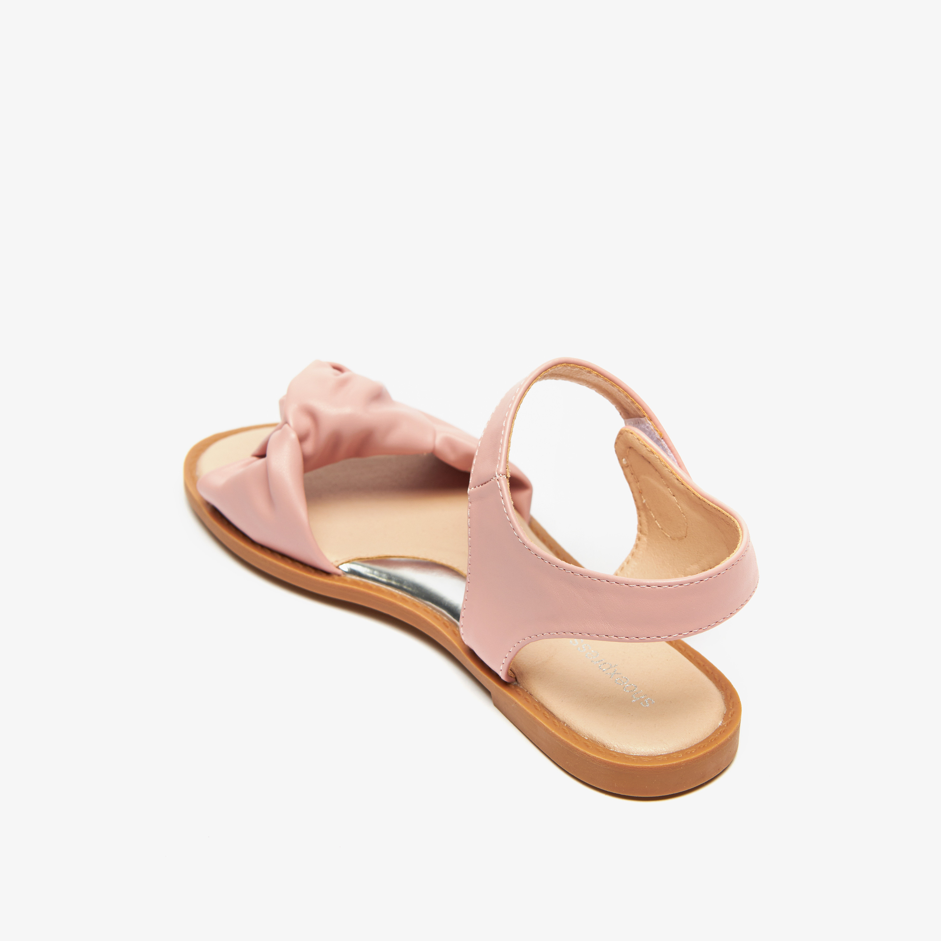 Knot Detail Sandals with Hook and Loop Closure-girls-shoes-sandals-image-7