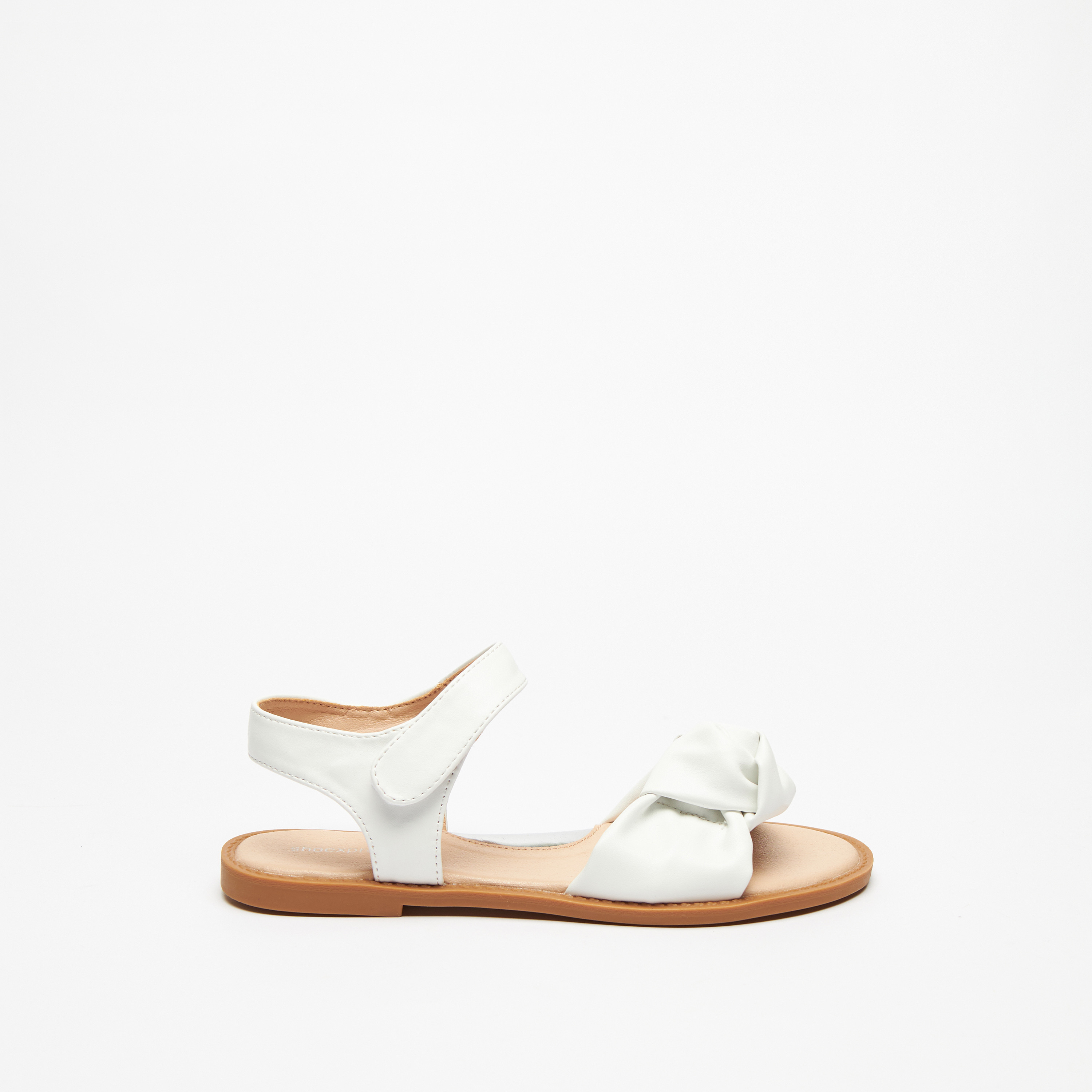 Knot Detail Sandals with Hook and Loop Closure-girls-shoes-sandals-image-3