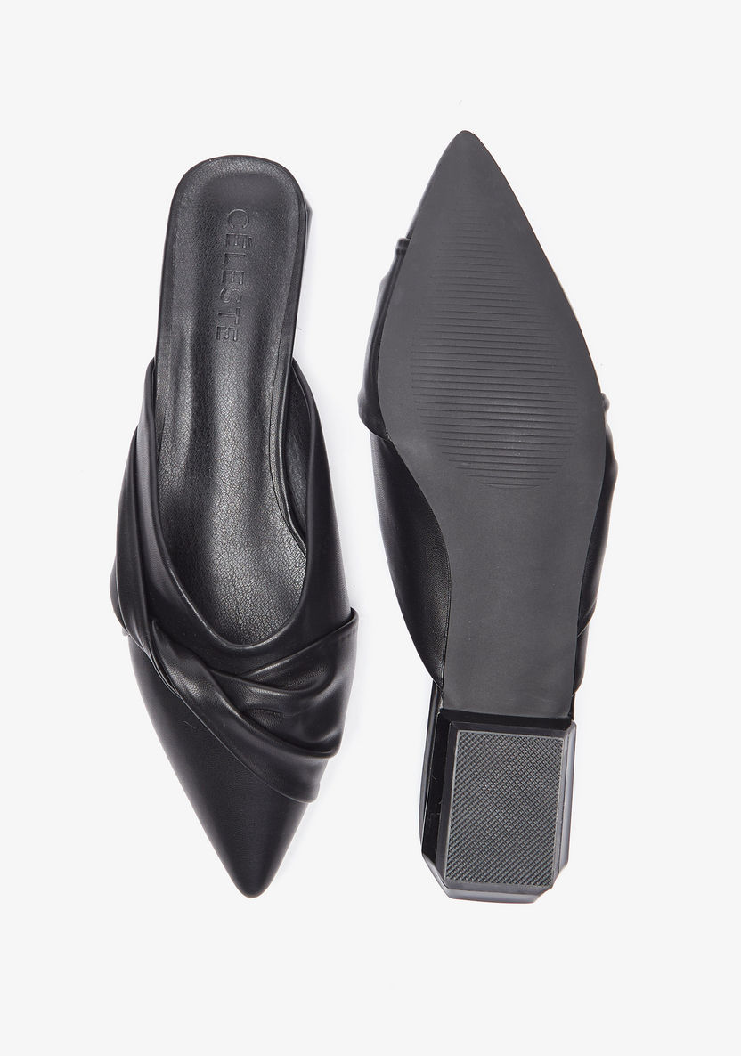 Celeste Women's Twist Detail Slip-On Mules-Women%27s Casual Shoes-image-3