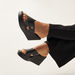 Celeste Women's Textured Cross Strap Slip-On Sandals with Wedge Heels-Women%27s Heel Sandals-thumbnail-1