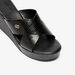 Celeste Women's Textured Cross Strap Slip-On Sandals with Wedge Heels-Women%27s Heel Sandals-thumbnail-6