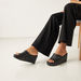 Celeste Women's Textured Slip-On Sandals with Wedge Heels-Women%27s Heel Sandals-thumbnail-1