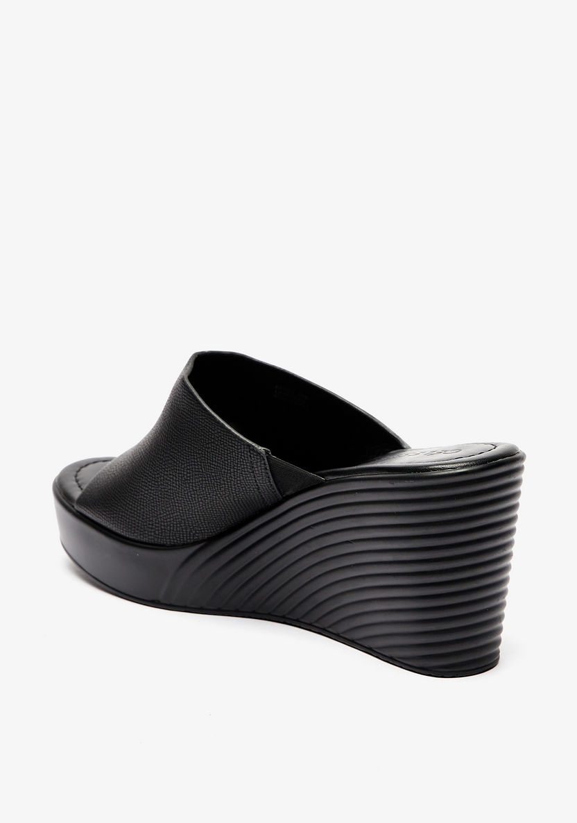 Celeste Women's Textured Slip-On Sandals with Wedge Heels-Women%27s Heel Sandals-image-3
