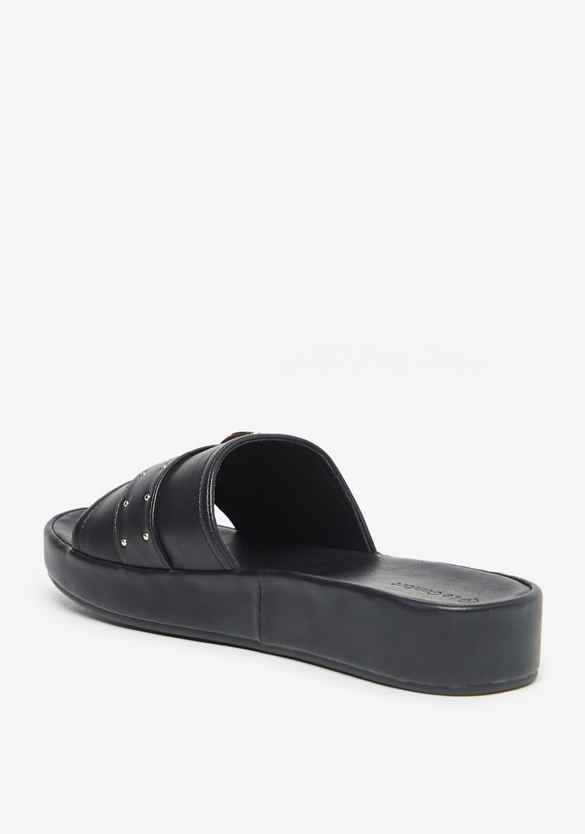 Le Confort Buckle Embellished Slide Sandals-Women%27s Flat Sandals-image-1