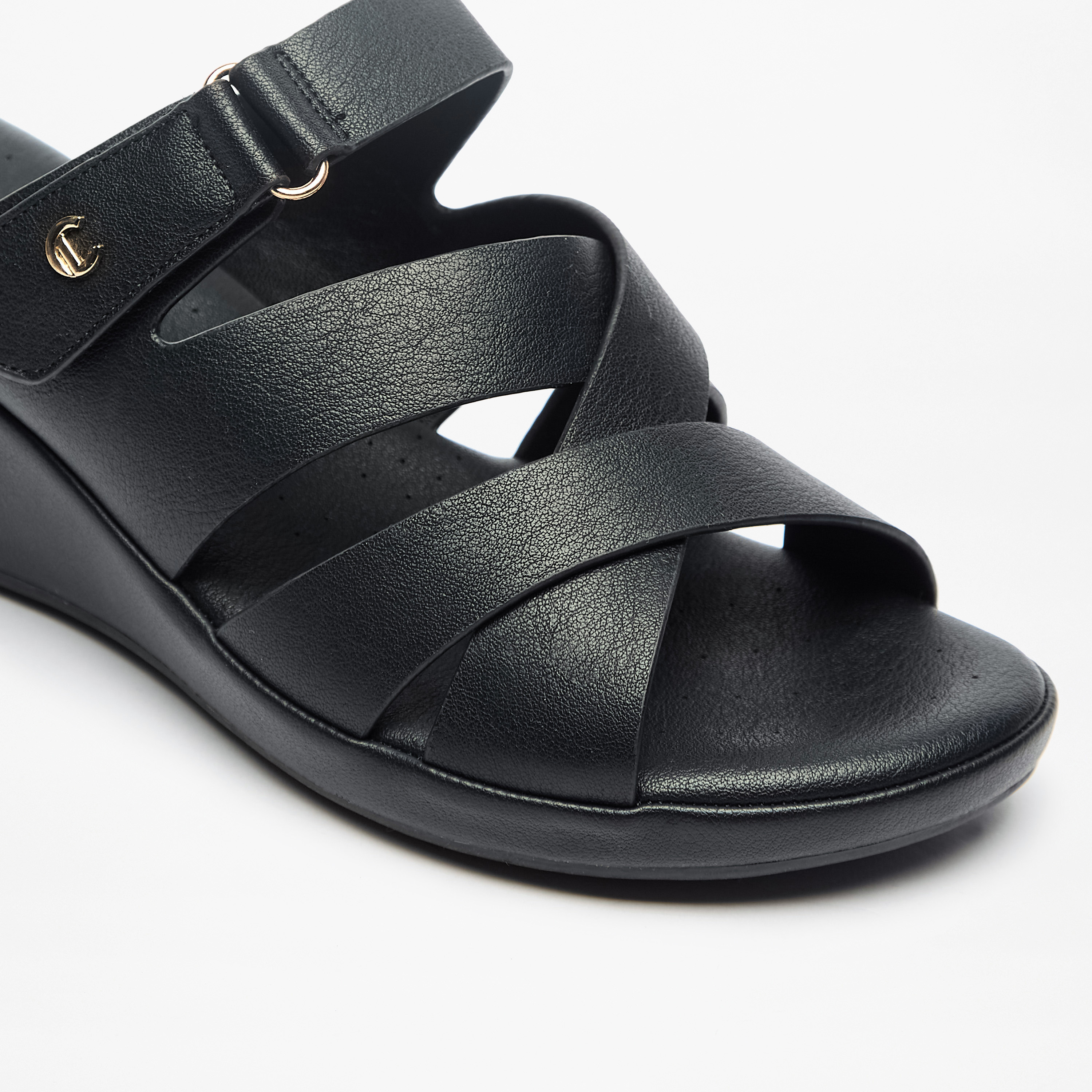 Le Confort Women's Cross Strap Slip-On Comfort Sandals with Wedge Heels-women-shoes-sandals-heeled-image-5