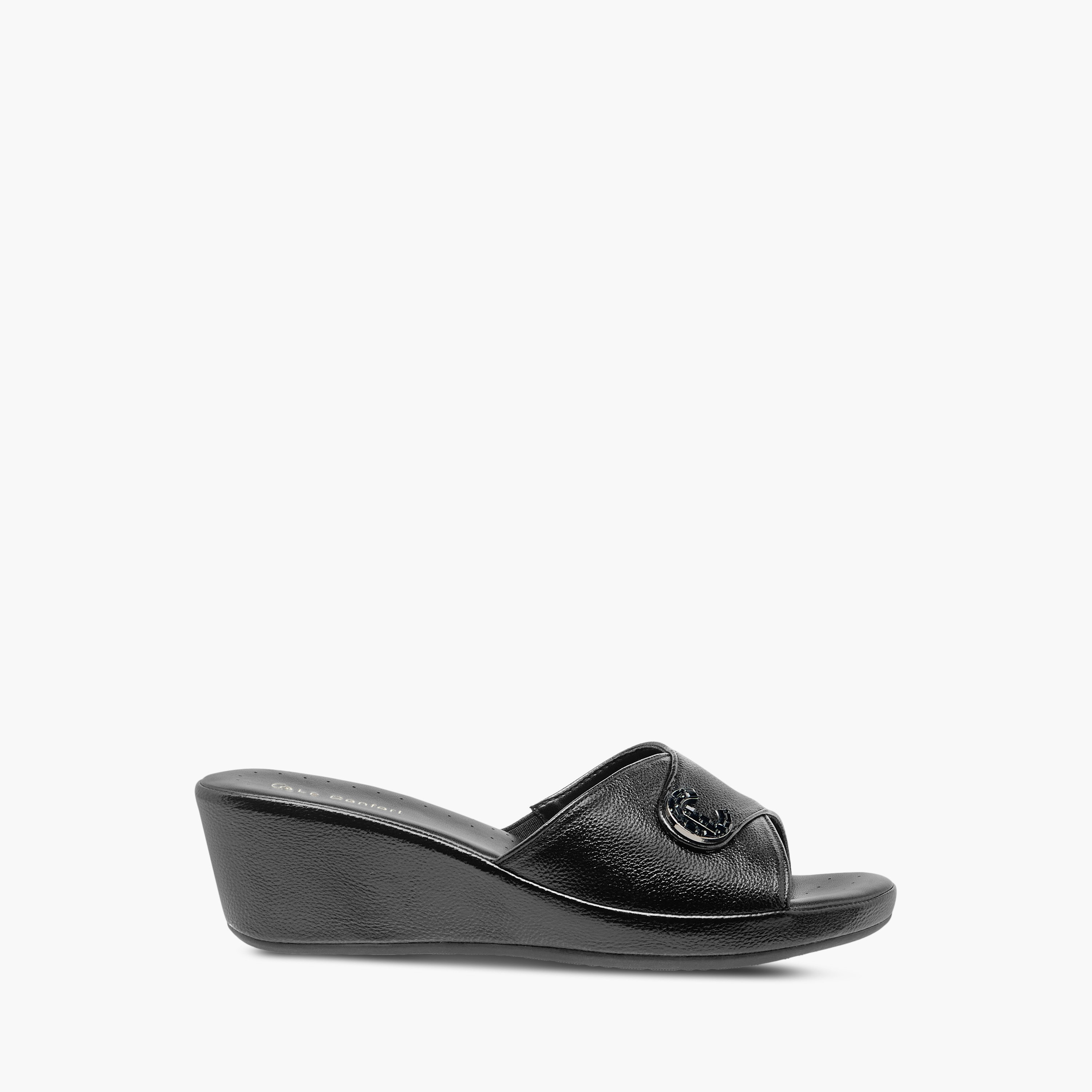 صندل ويدج مريح بارز الملمس سهل الارتداء للنساء من لو كونفورت-women-shoes-sandals-heeled-image-3