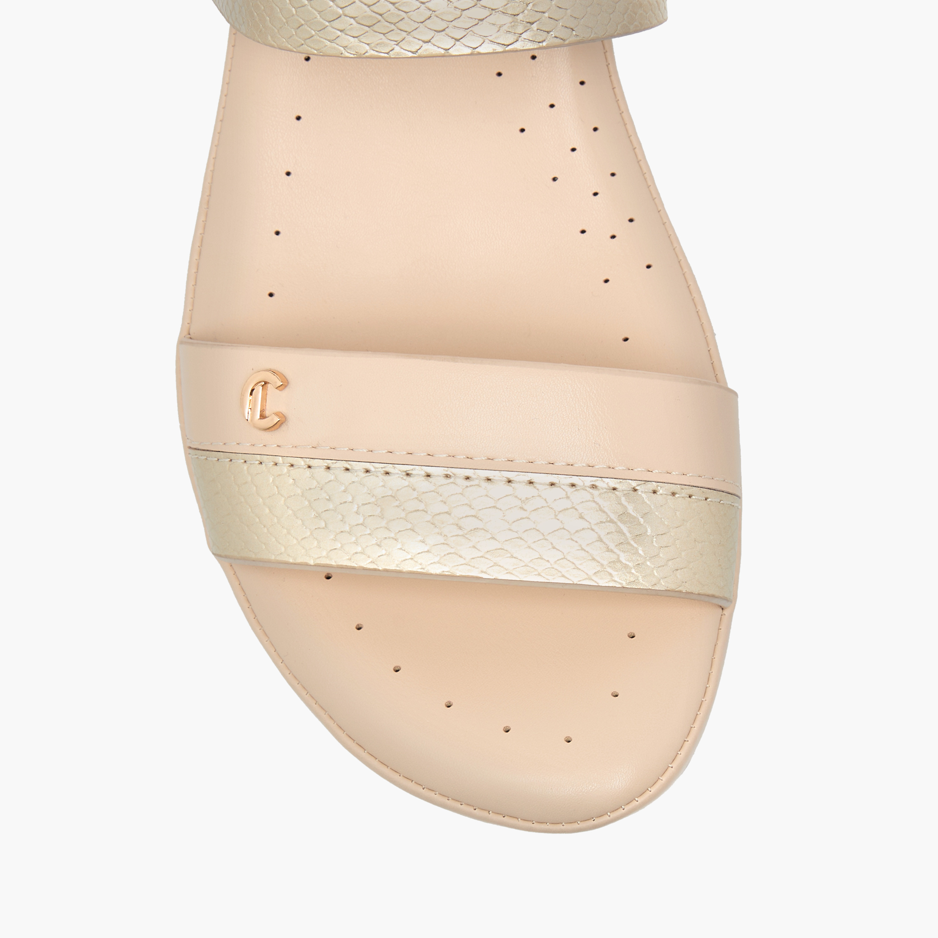 Le Confort Textured Strap Comfort Sandals with Buckle Closure-women-shoes-sandals-heeled-image-8