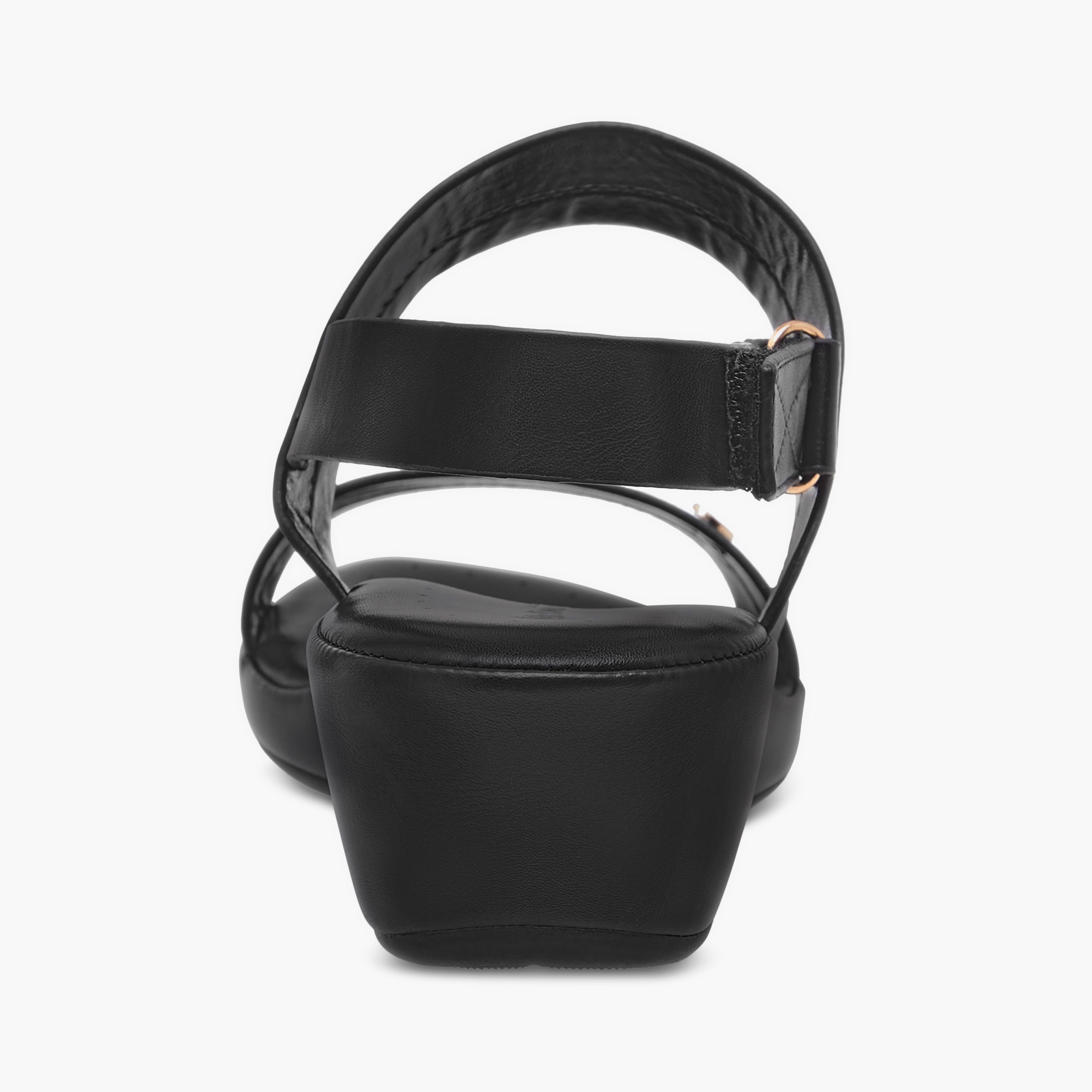 Le Confort Textured Strap Comfort Sandals with Buckle Closure-women-shoes-sandals-heeled-image-4