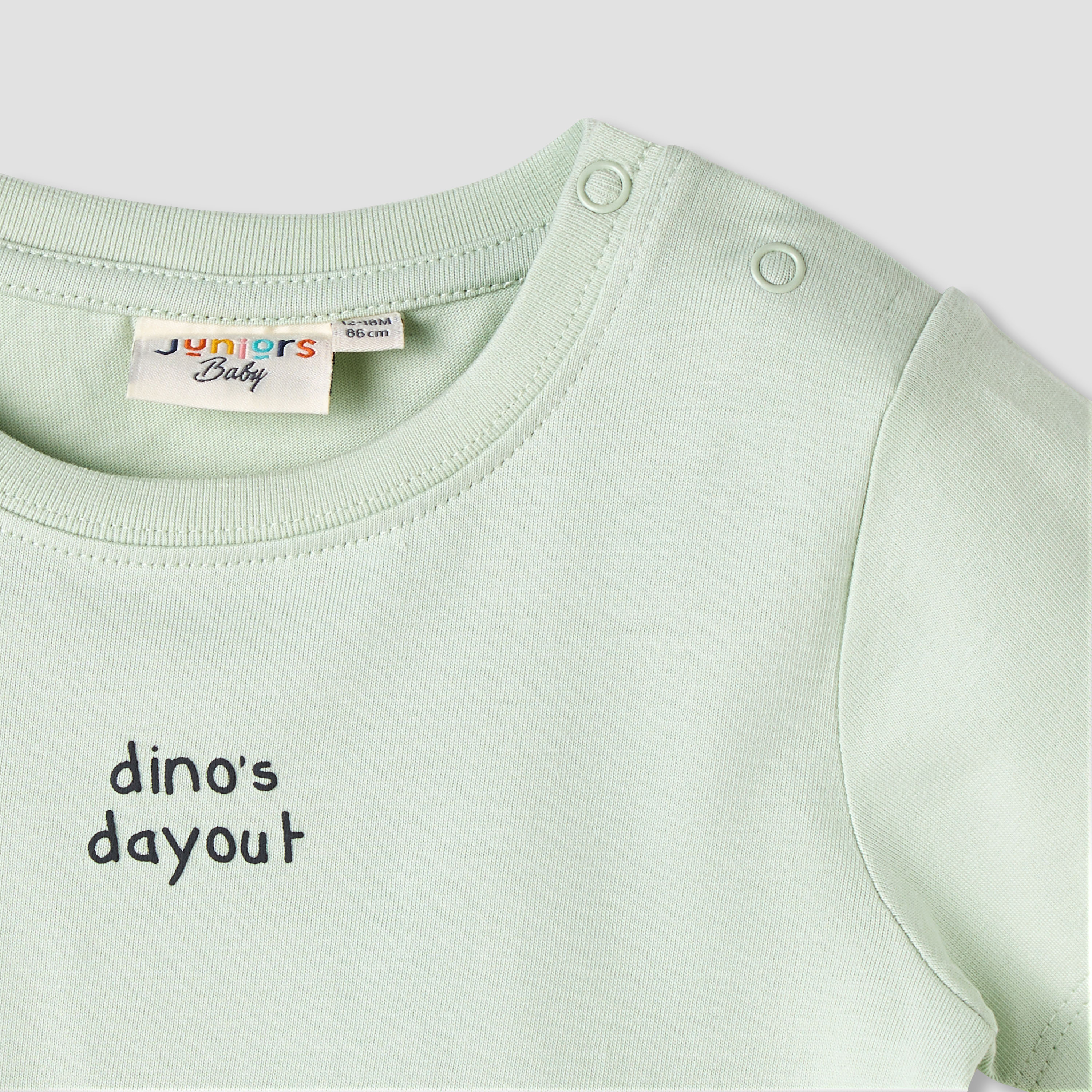 Juniors Boys Crew Neck T-shirt with Dinosaur Print - Cotton - Short Sleeves-baby-boys-clothing-tshirtsandpolos-image-4