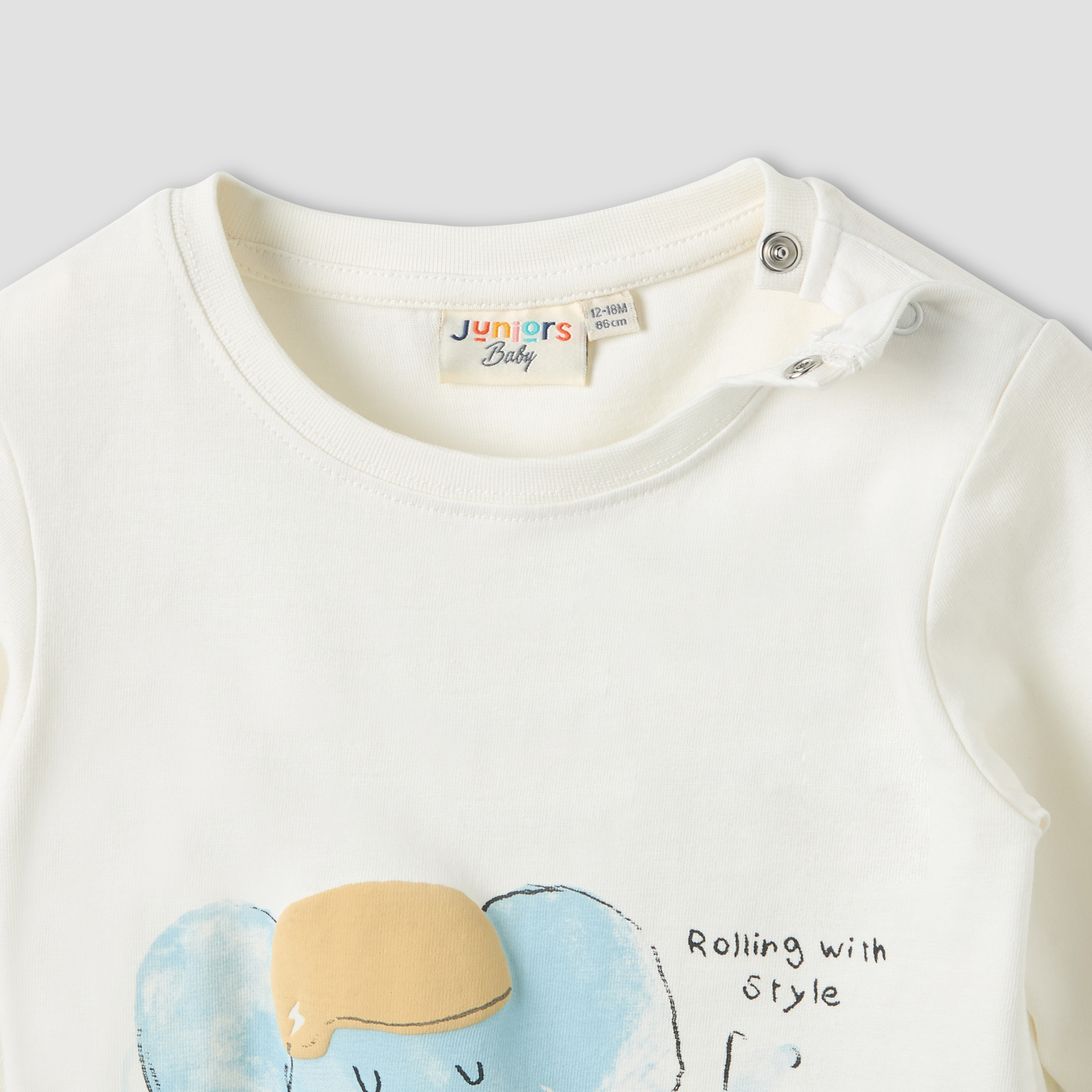 Juniors Crew Neck Long Sleeves T-shirt with Elephant Print-baby-boys-clothing-tshirtsandpolos-image-4