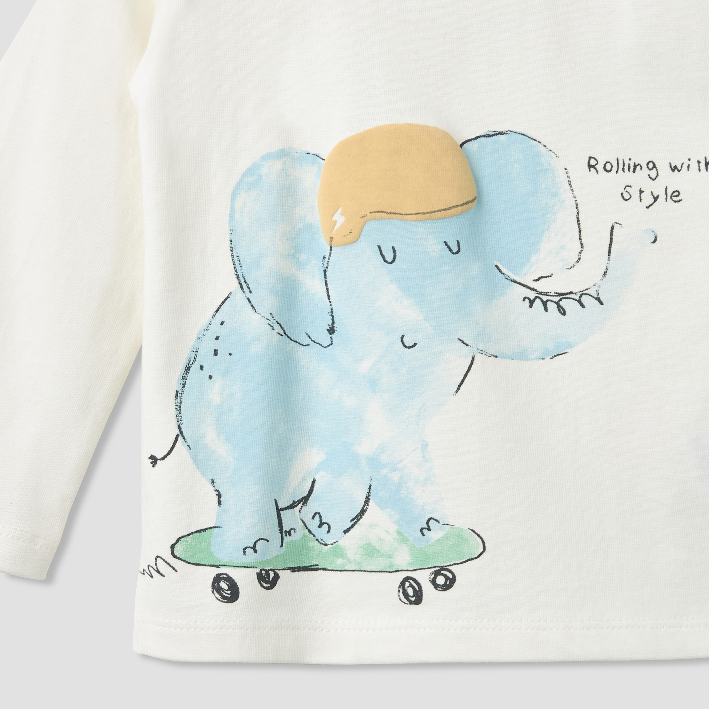 Juniors Crew Neck Long Sleeves T-shirt with Elephant Print-baby-boys-clothing-tshirtsandpolos-image-5