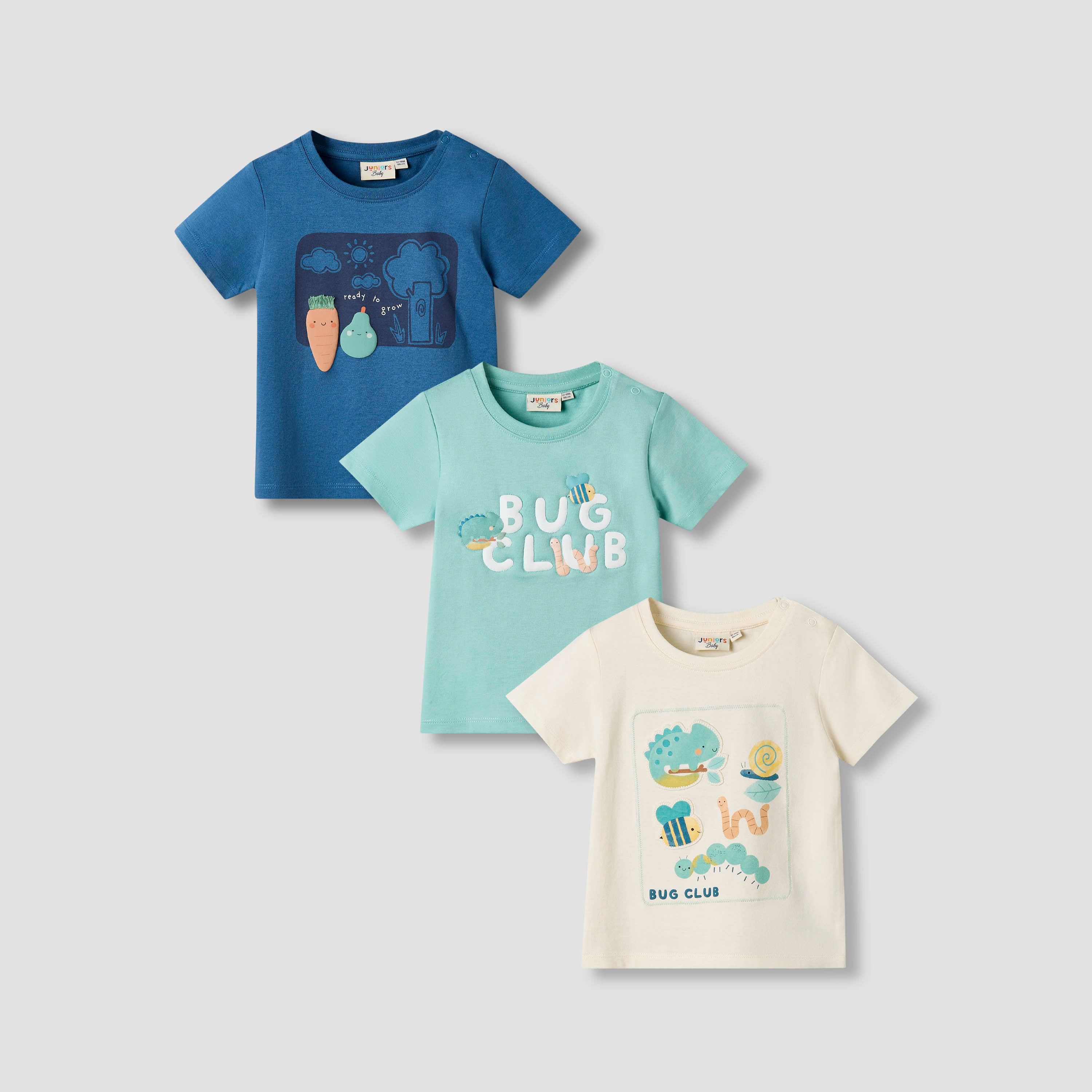 Set of 3 Juniors Crew Neck Short Sleeves T-shirt with Graphic Print-baby-boys-clothing-tshirtsandpolos-image-1