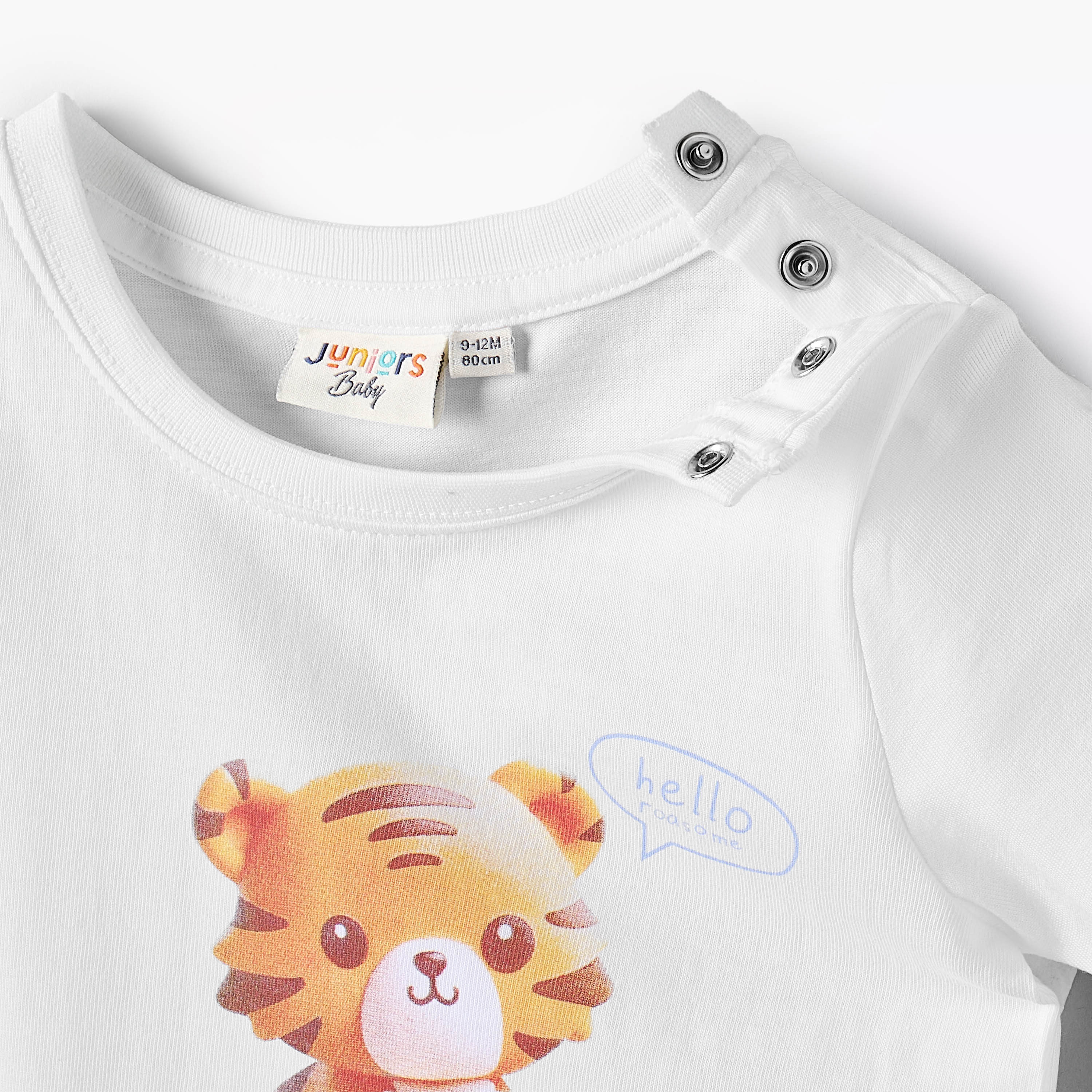 Juniors Round Neck Short Sleeves T-shirt with Tiger Print-baby-boys-clothing-tshirtsandpolos-image-4
