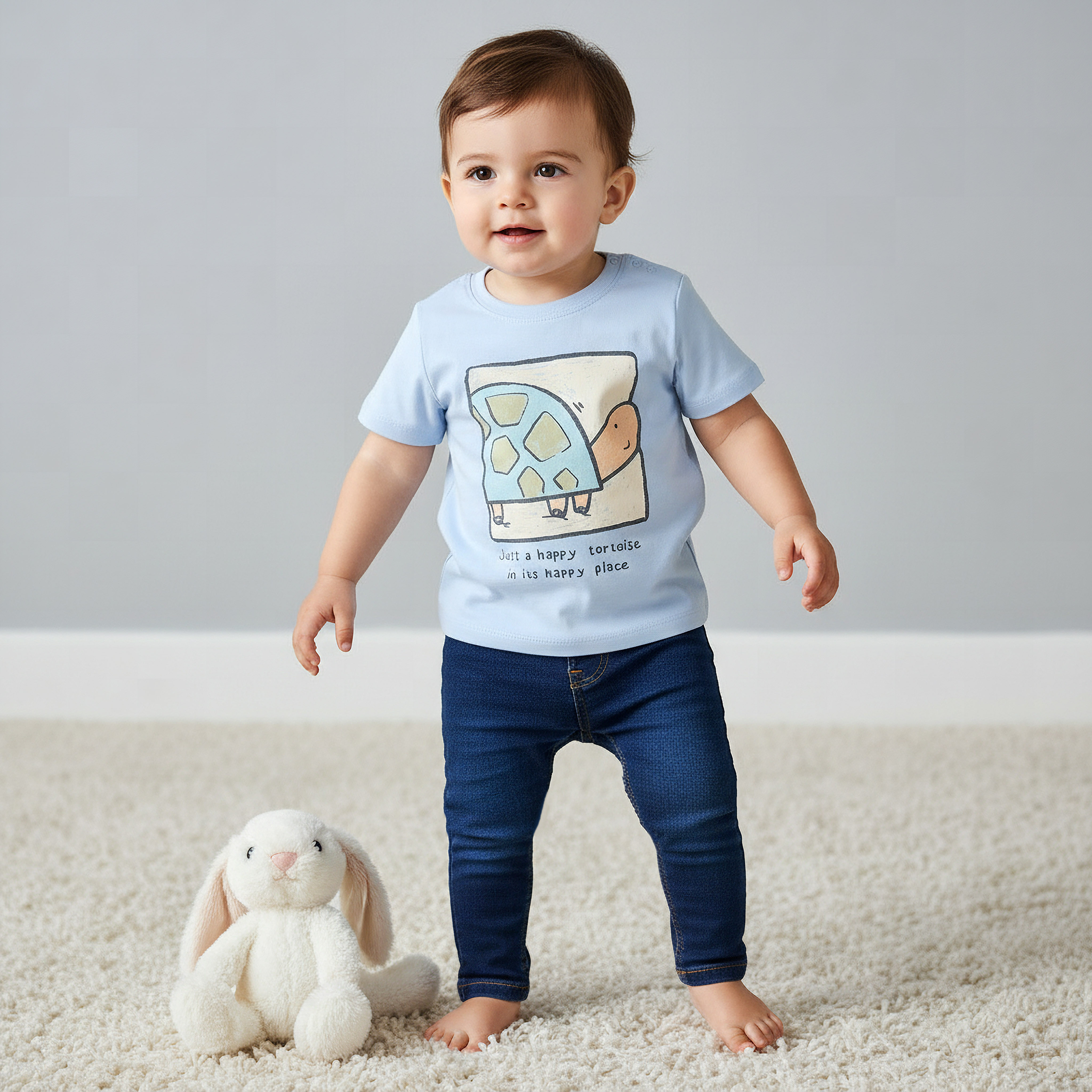 Juniors Crew Neck Short Sleeves T-shirt with Tortoise Print-baby-boys-clothing-tshirtsandpolos-image-1