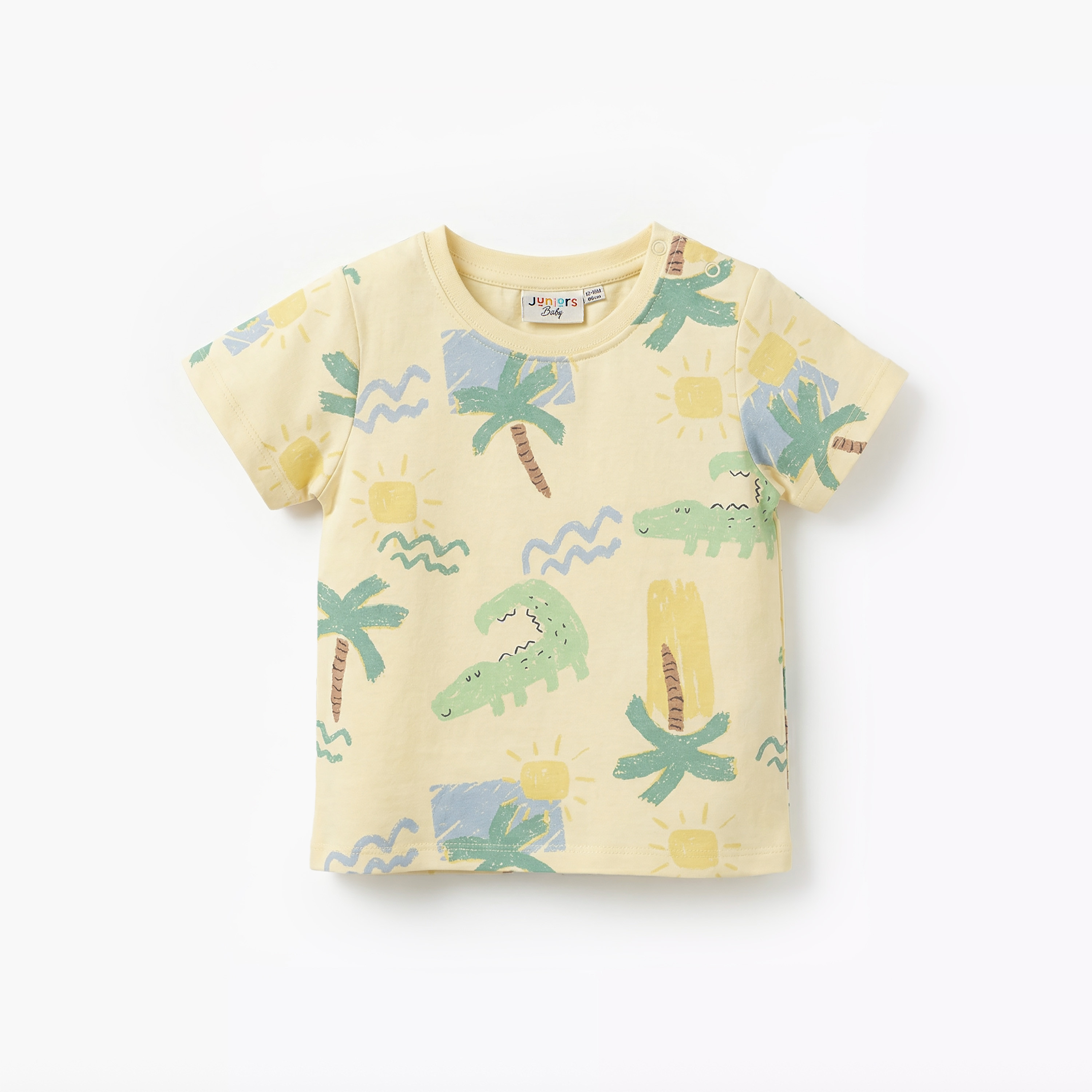 Juniors Round Neck Short Sleeves T-shirt with Alligator Print-baby-boys-clothing-tshirtsandpolos-image-2
