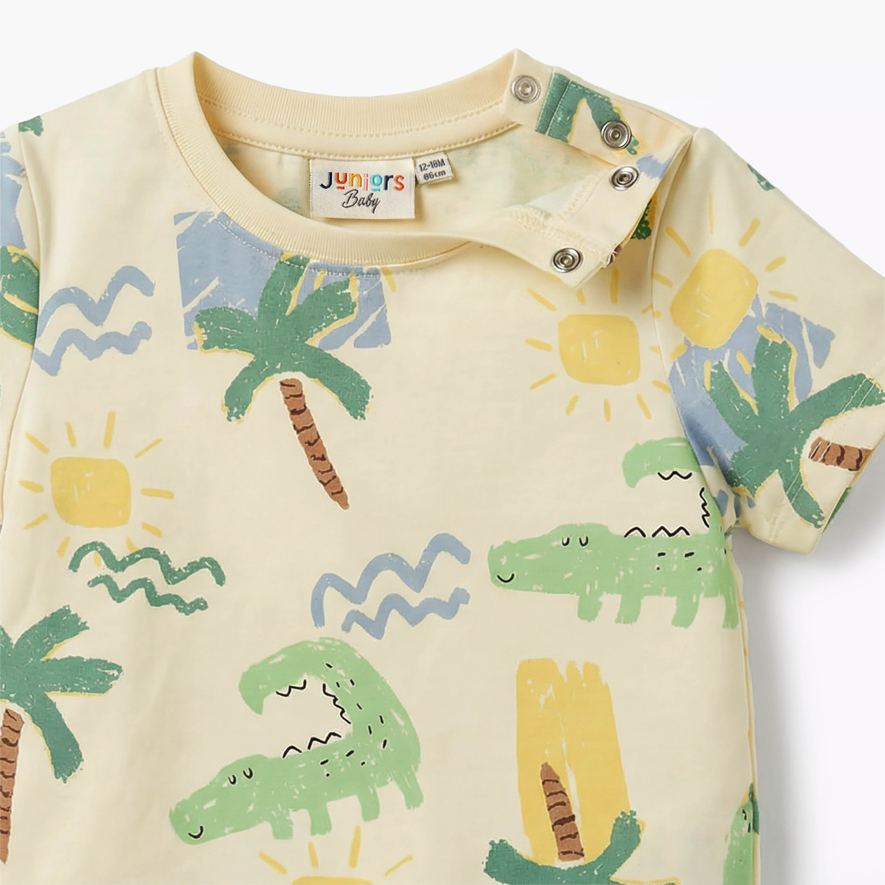 Juniors Round Neck Short Sleeves T-shirt with Alligator Print-baby-boys-clothing-tshirtsandpolos-image-4