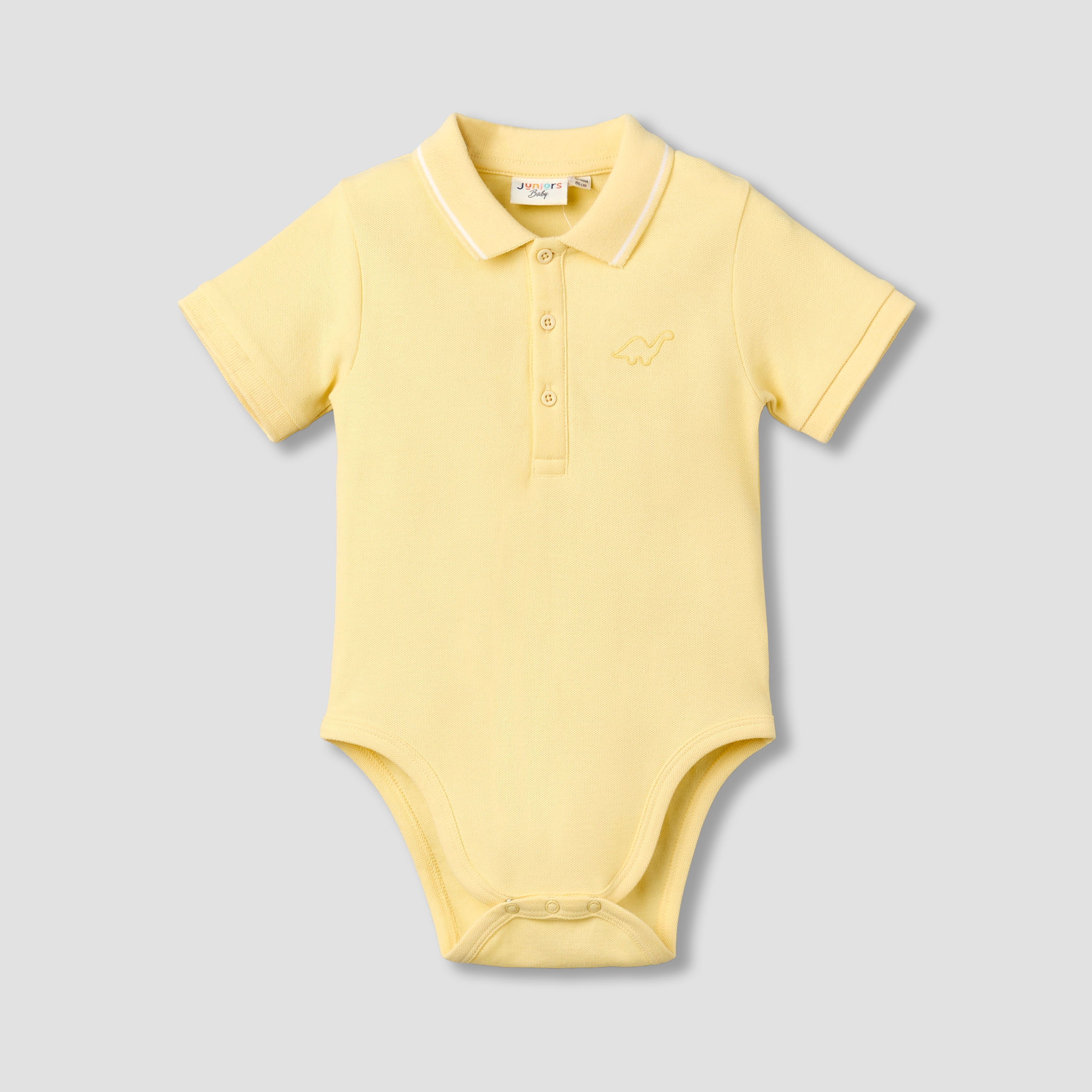 Juniors Short Sleeve Polo Bodysuit with Texture-baby-boys-clothing-bodysuits-image-2