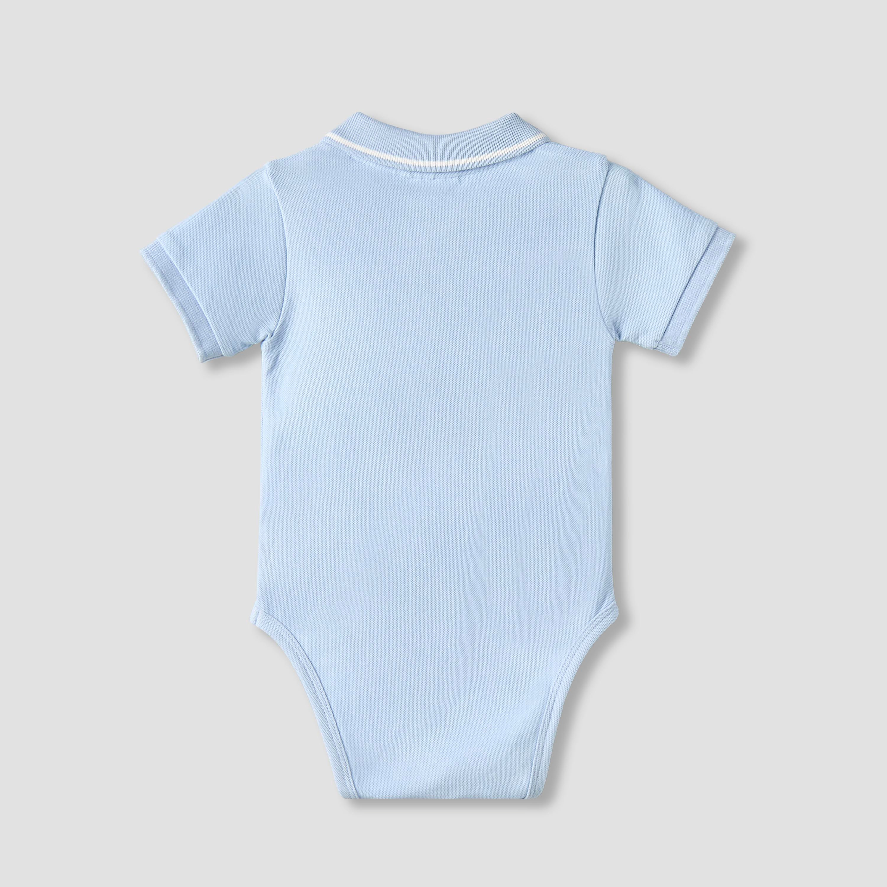 Juniors Short Sleeve Polo Bodysuit with Texture-baby-boys-clothing-bodysuits-image-3
