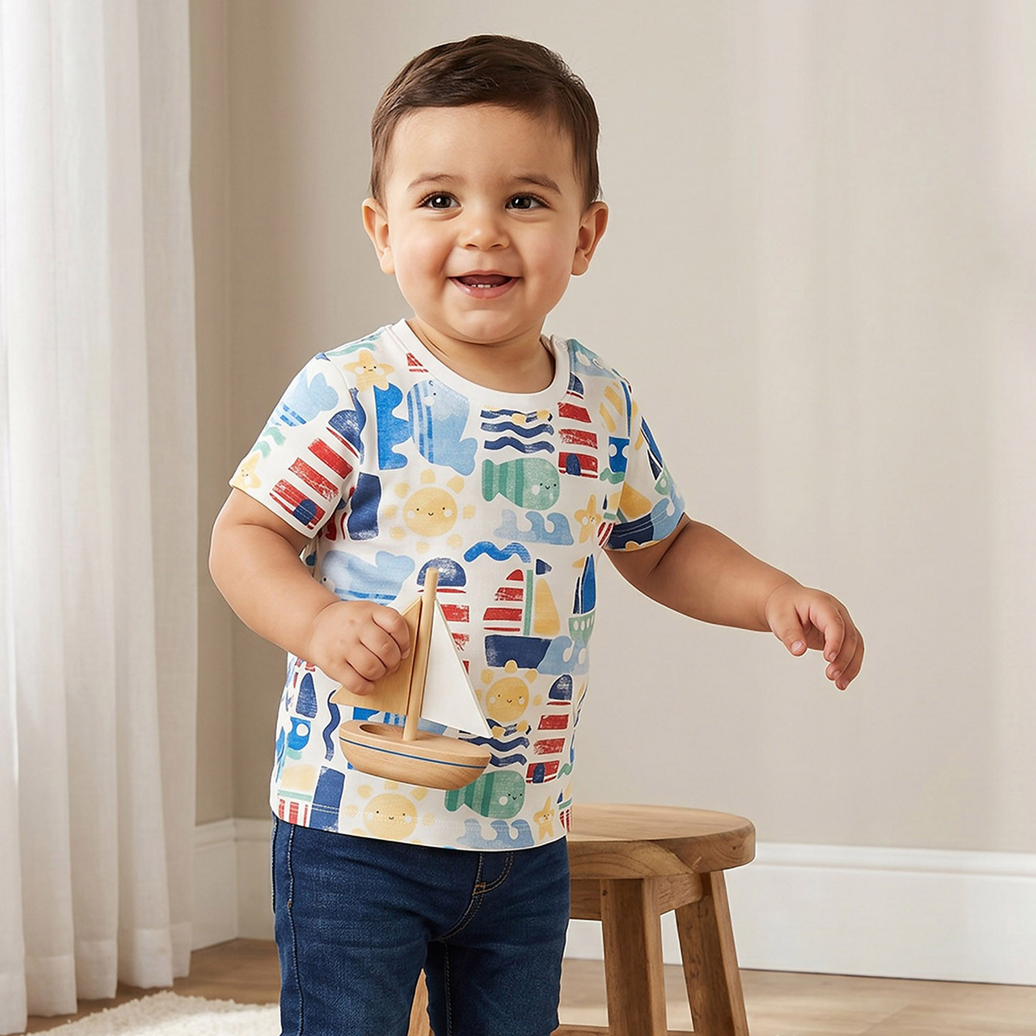 Pack of 3 Juniors Crew Neck Short Sleeves T-shirt with Print-baby-boys-clothing-tshirtsandpolos-image-2