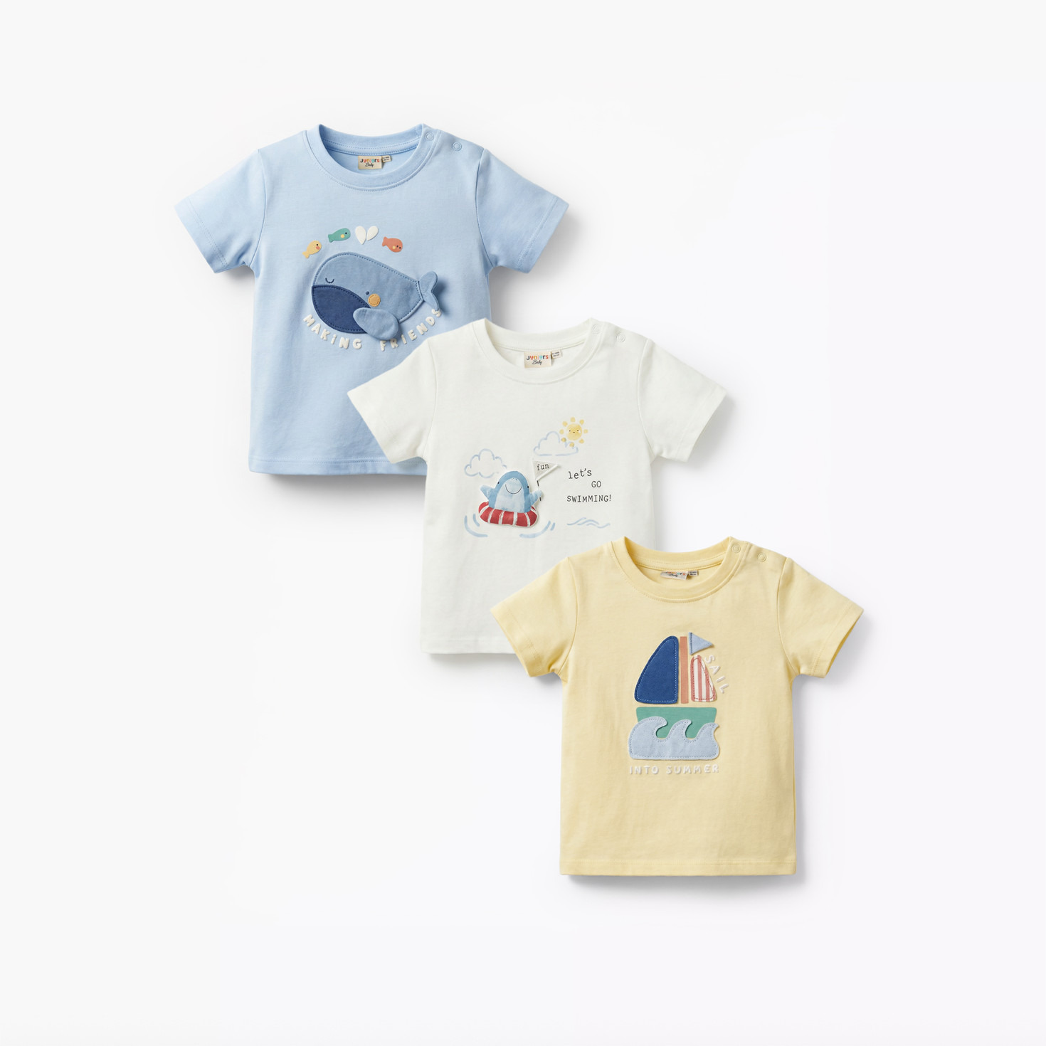 Pack of 3 Juniors Short Sleeve T-shirt with Applique Accent-baby-boys-clothing-tshirtsandpolos-image-1