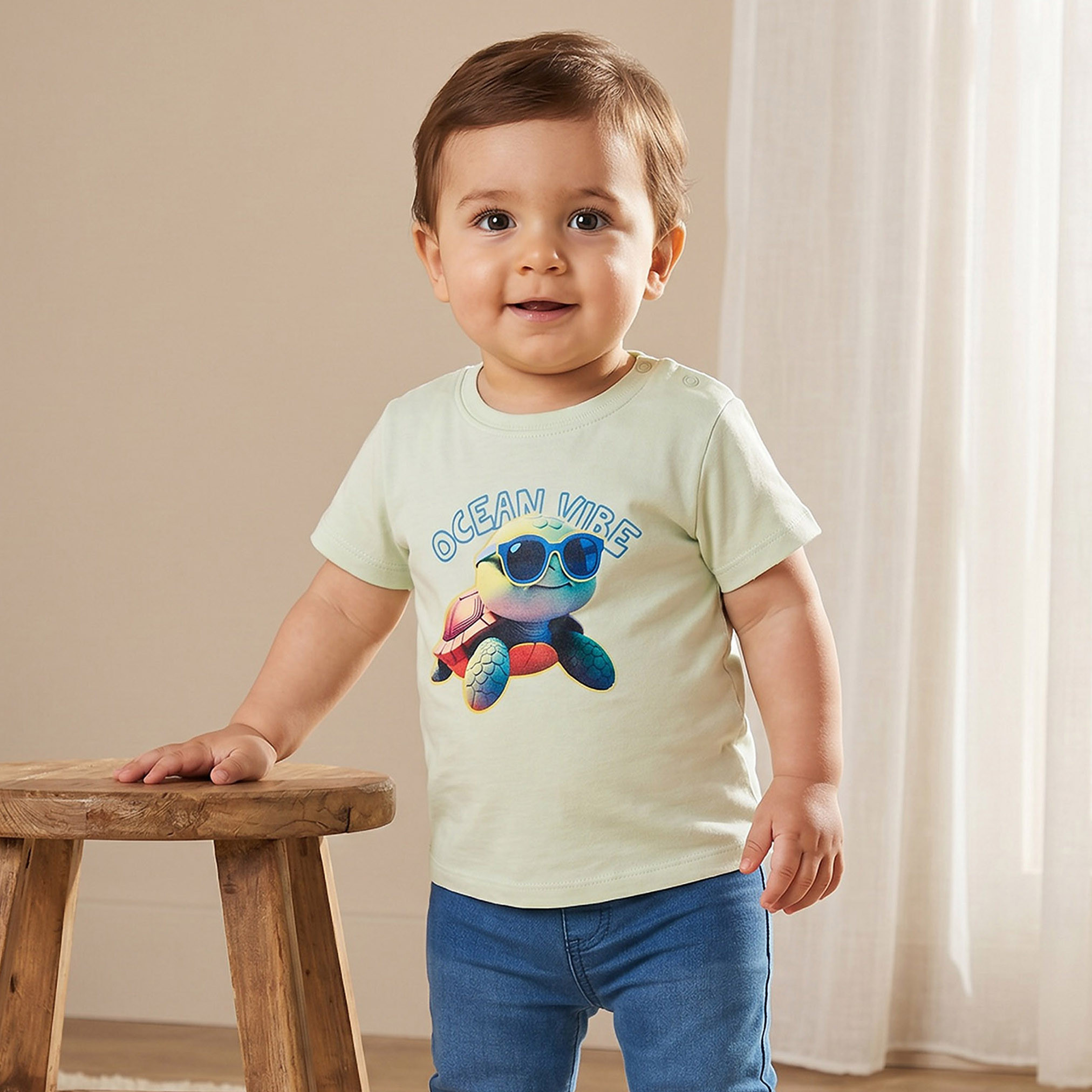 Juniors Crew Neck Short Sleeves T-shirt with Fish Print-baby-boys-clothing-tshirtsandpolos-image-1