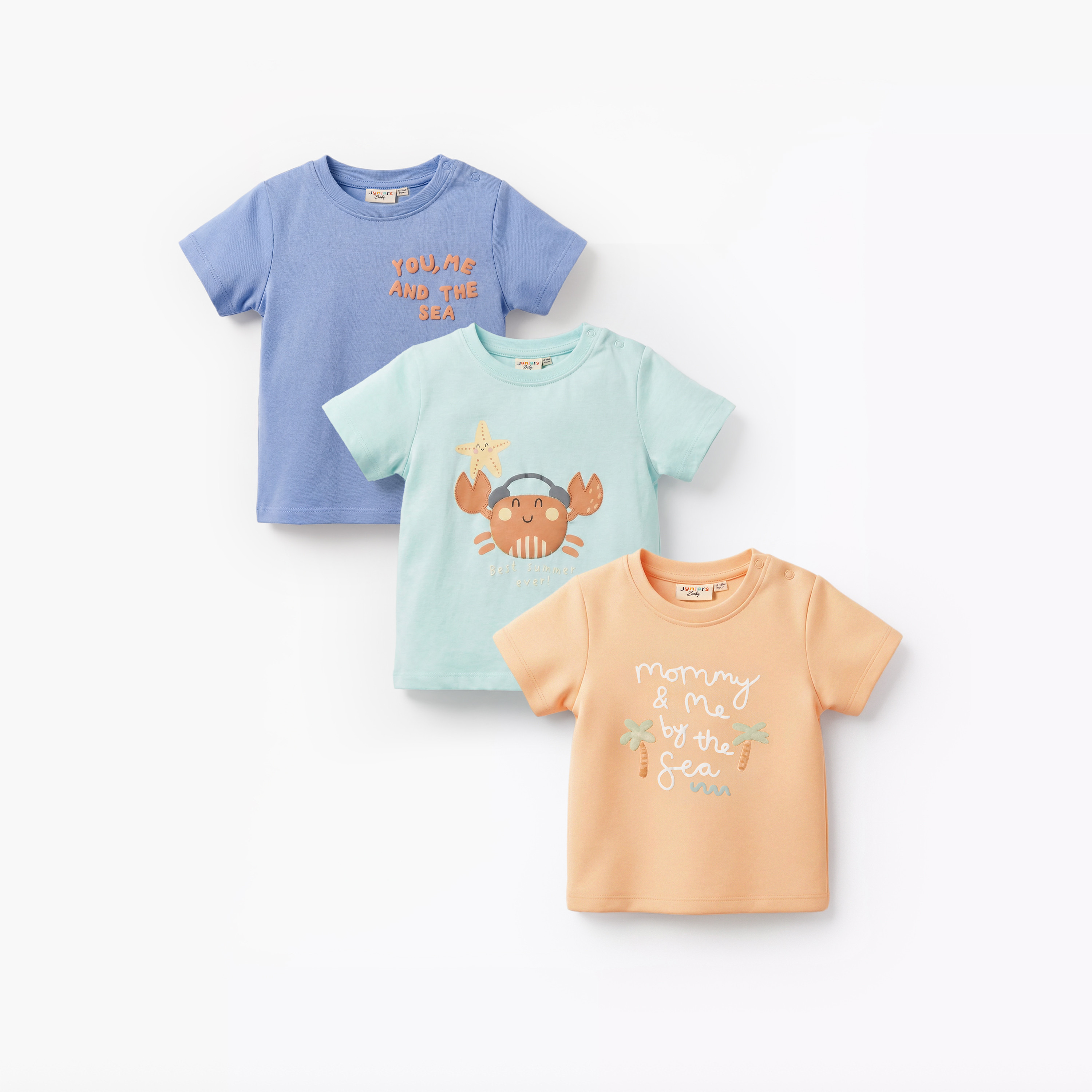 Pack of 3 Juniors Short Sleeve T-shirt with Print-baby-boys-clothing-tshirtsandpolos-image-1