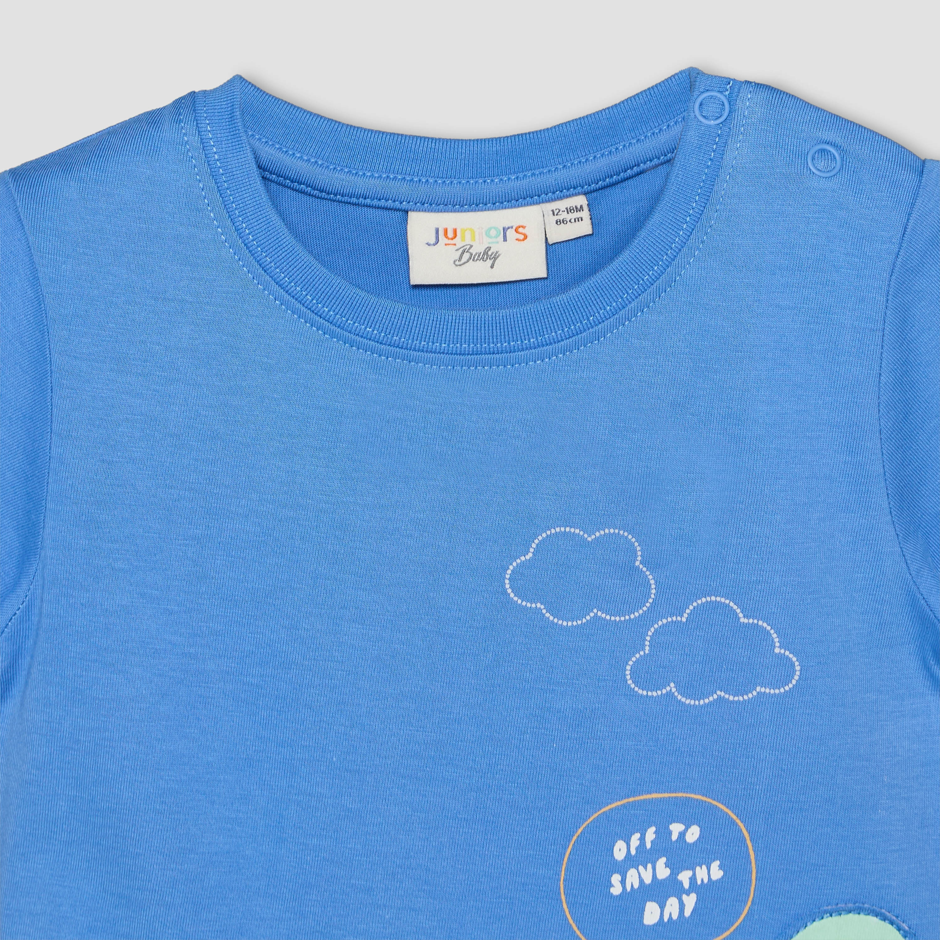 Pack of 3 Juniors Crew Neck Short Sleeves T-shirt with Applique Detail-baby-boys-clothing-tshirtsandpolos-image-11
