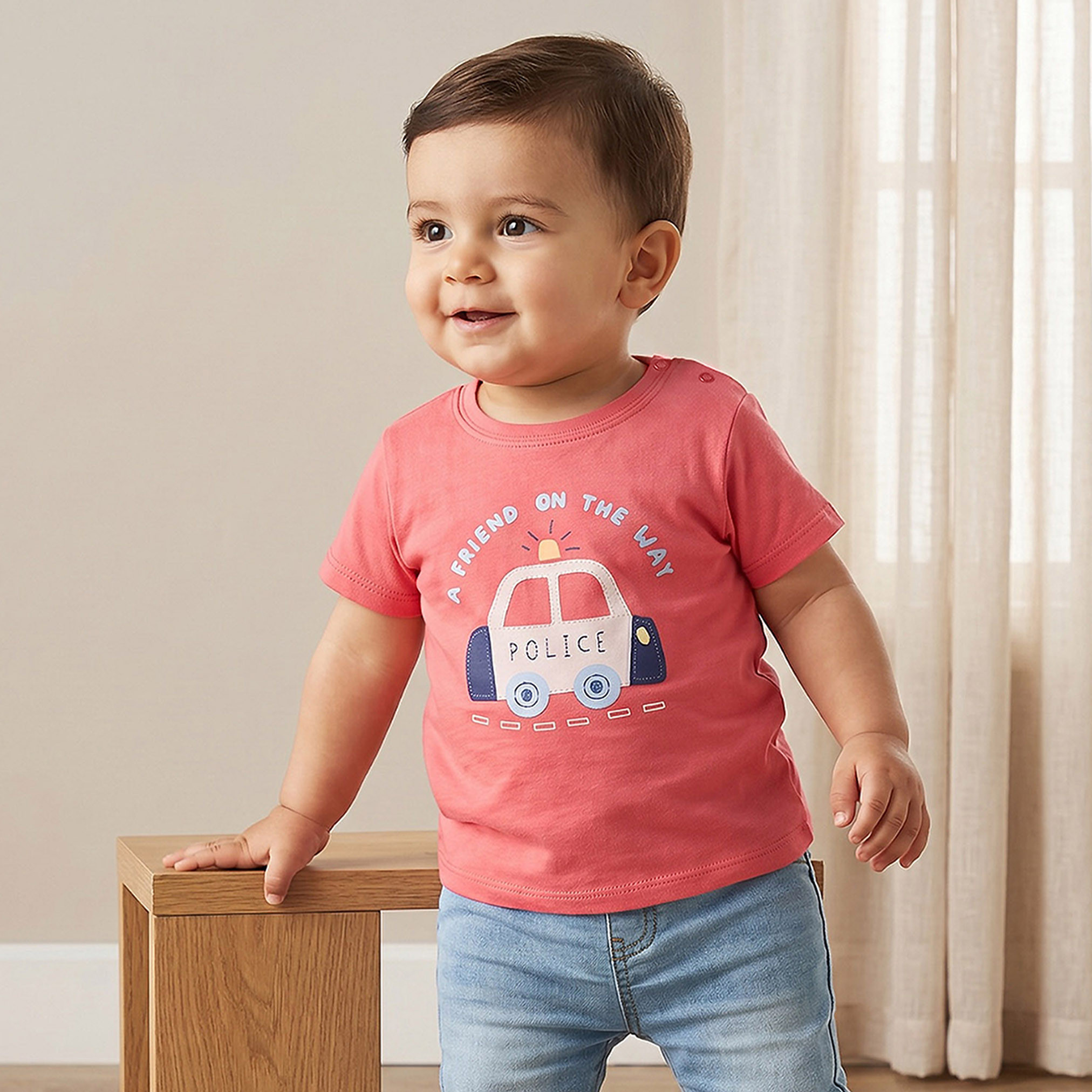 Pack of 3 Juniors Crew Neck Short Sleeves T-shirt with Applique Detail-baby-boys-clothing-tshirtsandpolos-image-2