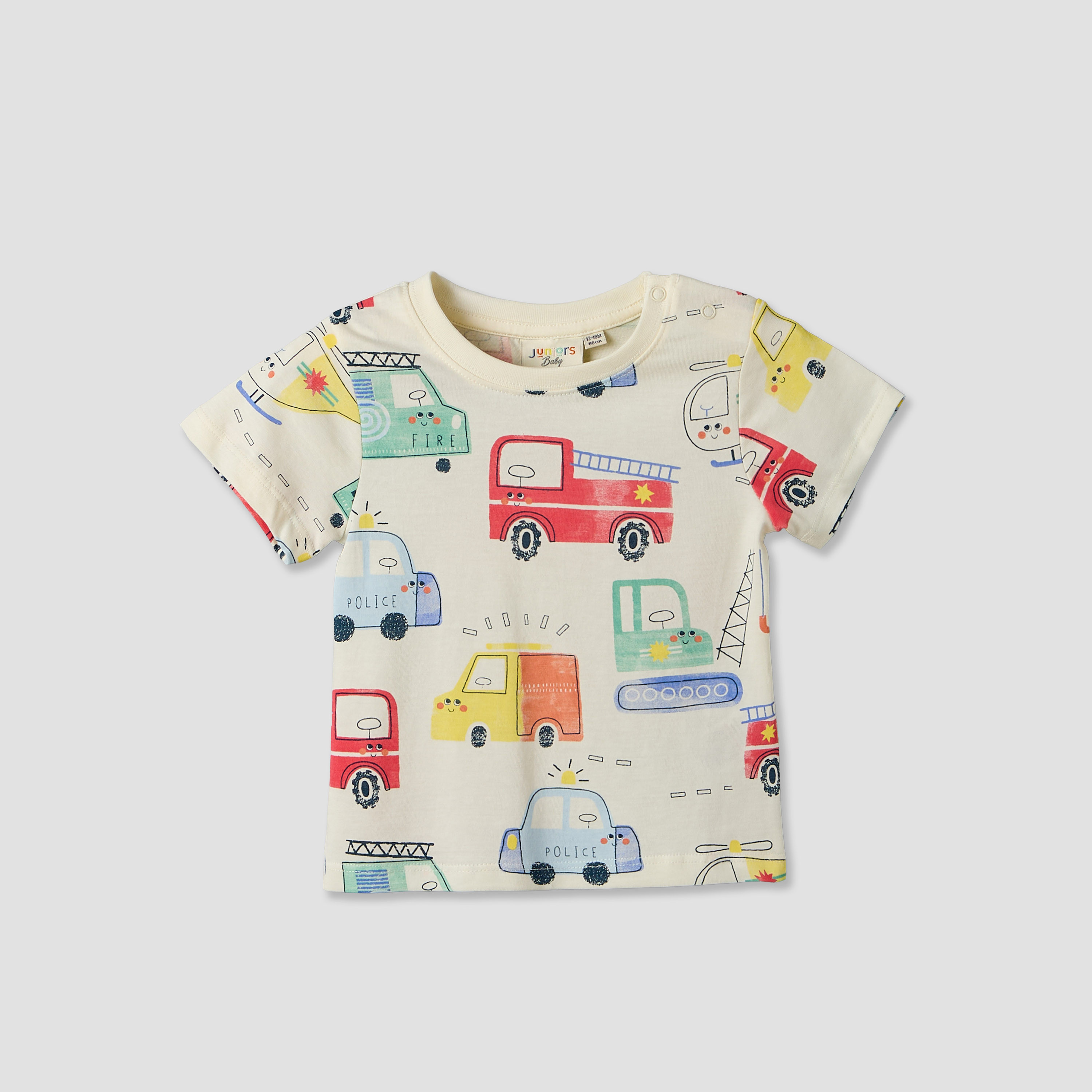 Pack of 3 Juniors Crew Neck Short Sleeves T-shirt with Vehicle Print-baby-boys-clothing-tshirtsandpolos-image-3