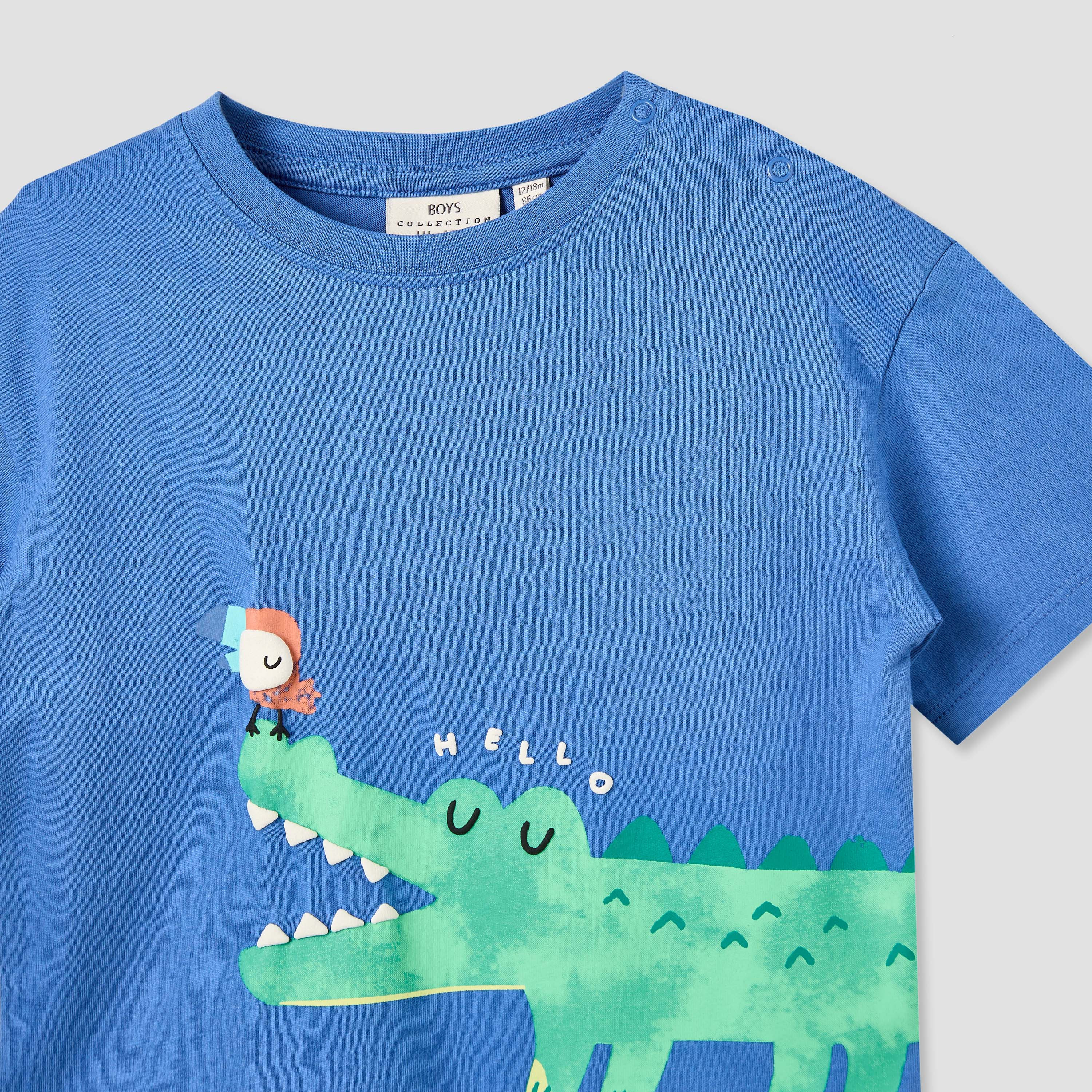 Juniors Crew Neck Short Sleeves T-shirt with Alligator Print-baby-boys-clothing-tshirtsandpolos-image-4
