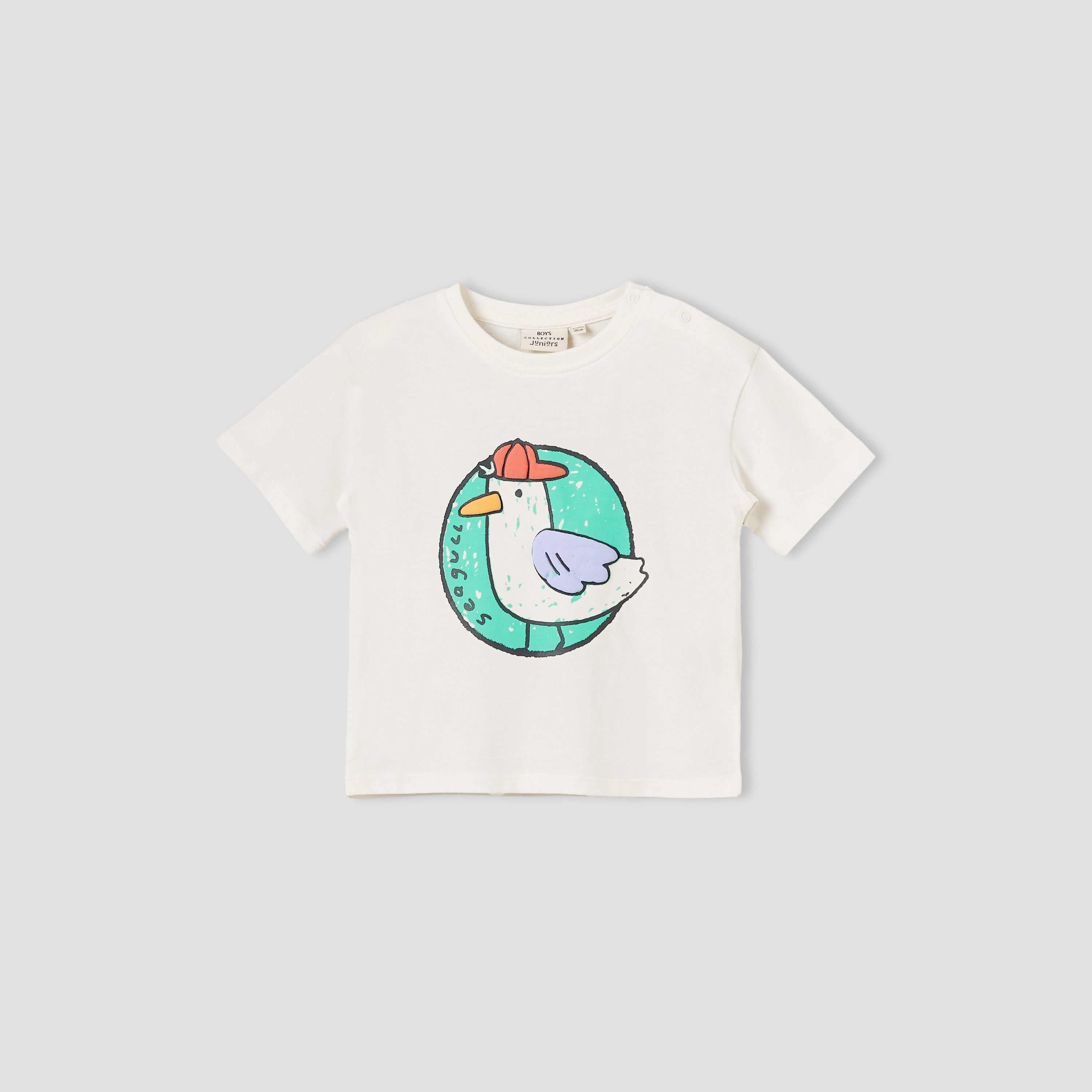 Juniors Crew Neck Short Sleeves T-shirt with Seagull Print-baby-boys-clothing-tshirtsandpolos-image-2