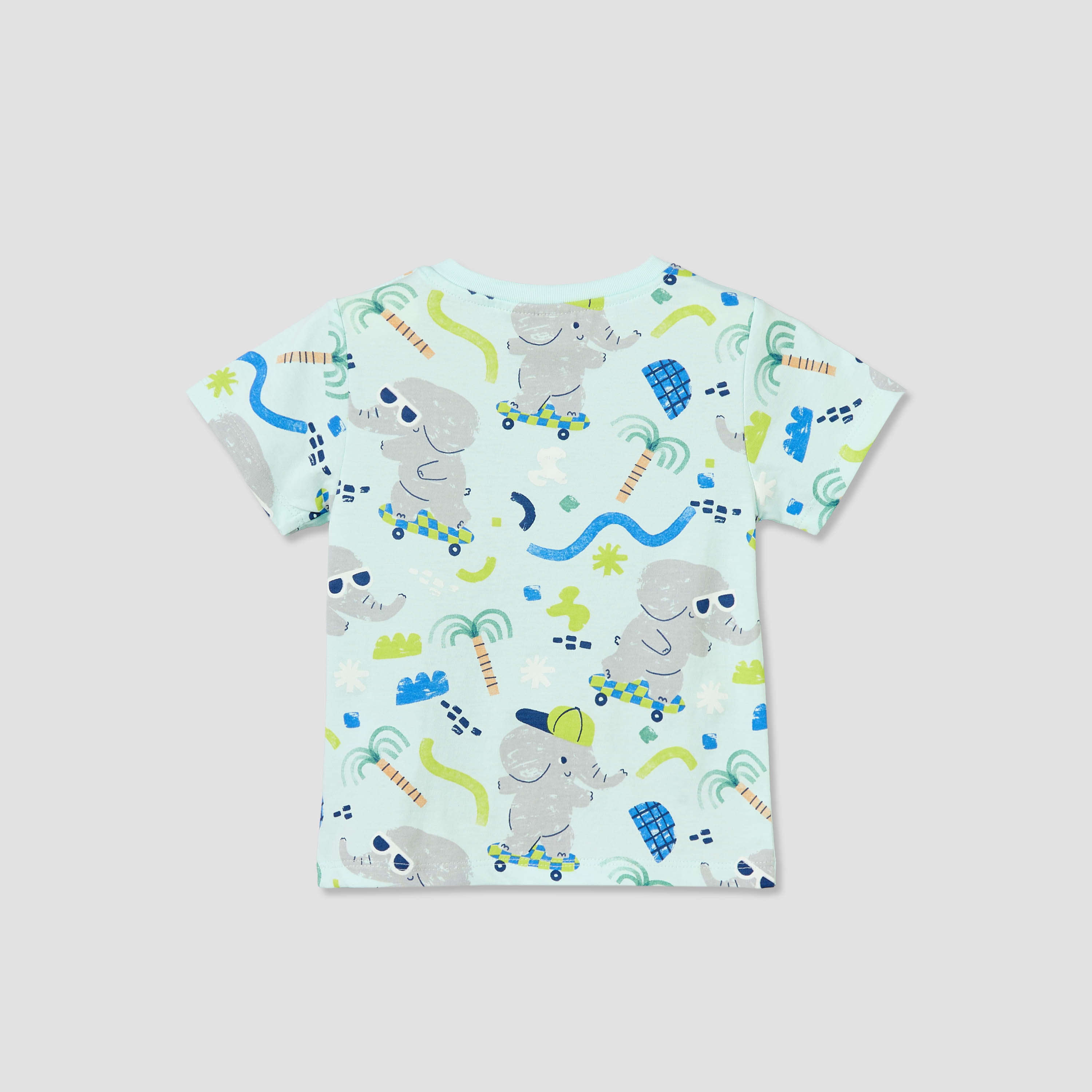 Juniors Crew Neck Short Sleeves T-shirt with Elephant Print-baby-boys-clothing-tshirtsandpolos-image-3