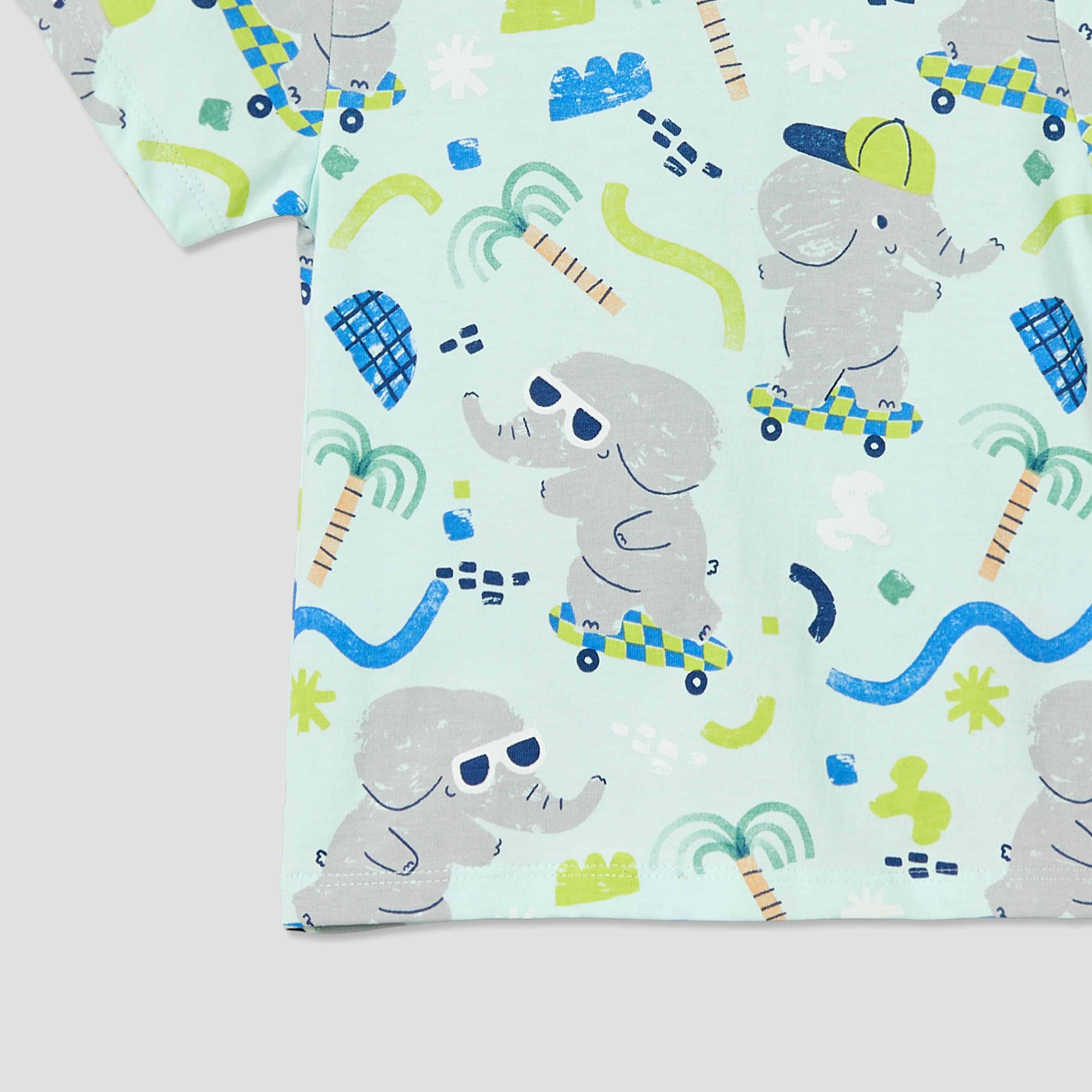 Juniors Crew Neck Short Sleeves T-shirt with Elephant Print-baby-boys-clothing-tshirtsandpolos-image-5